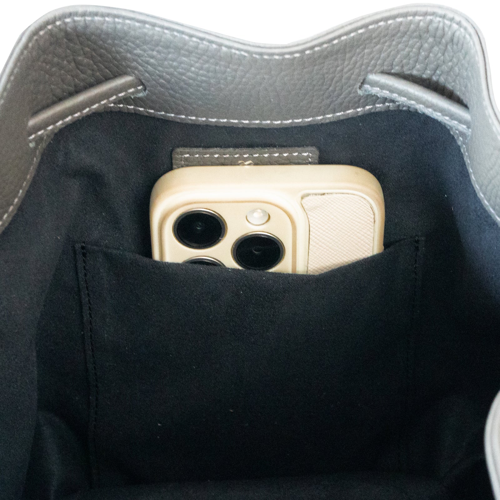 巾着ショルダーバッグ PAW キュイール・マッシュ / グラファイト