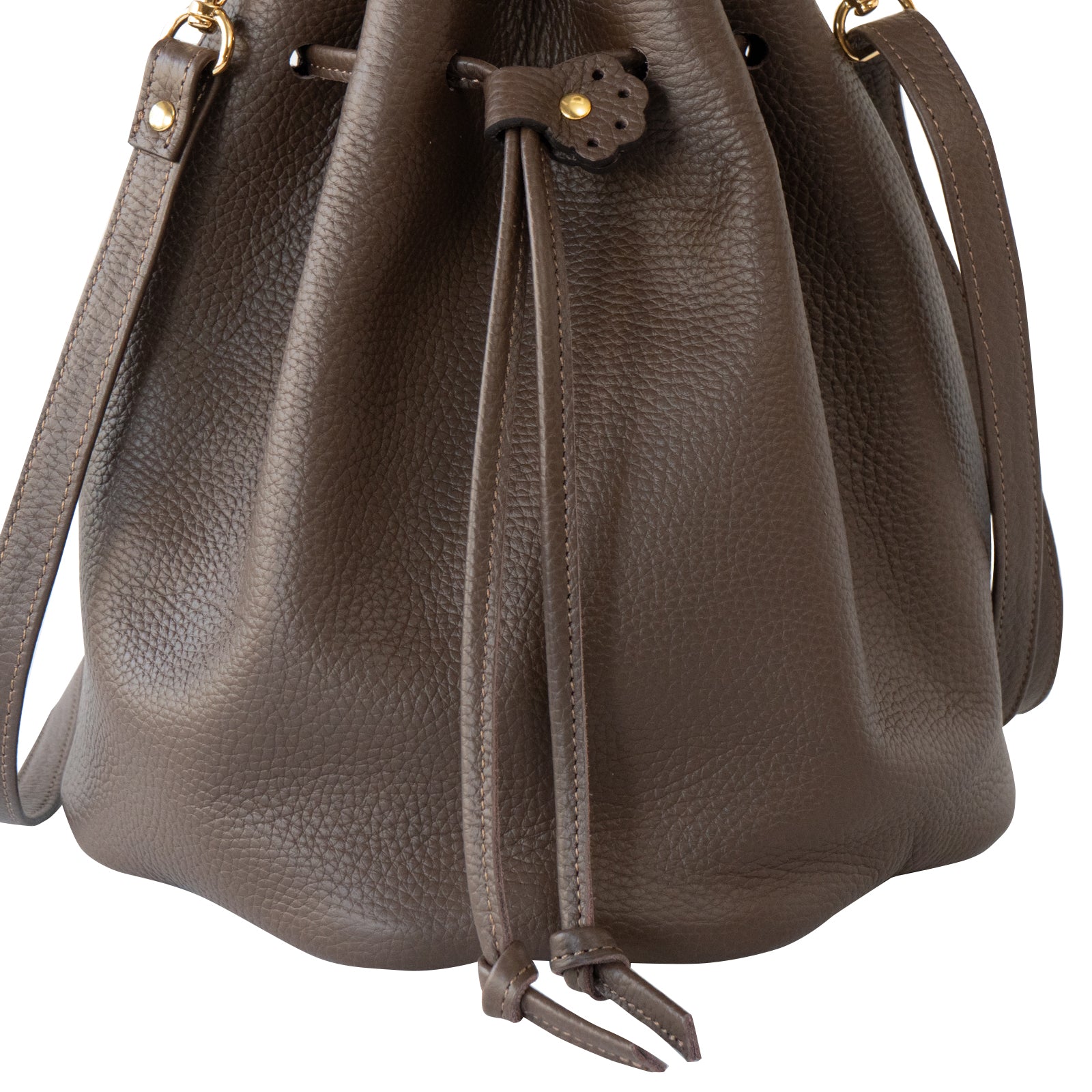 巾着ショルダーバッグ PAW キュイール・マッシュ / チョコ