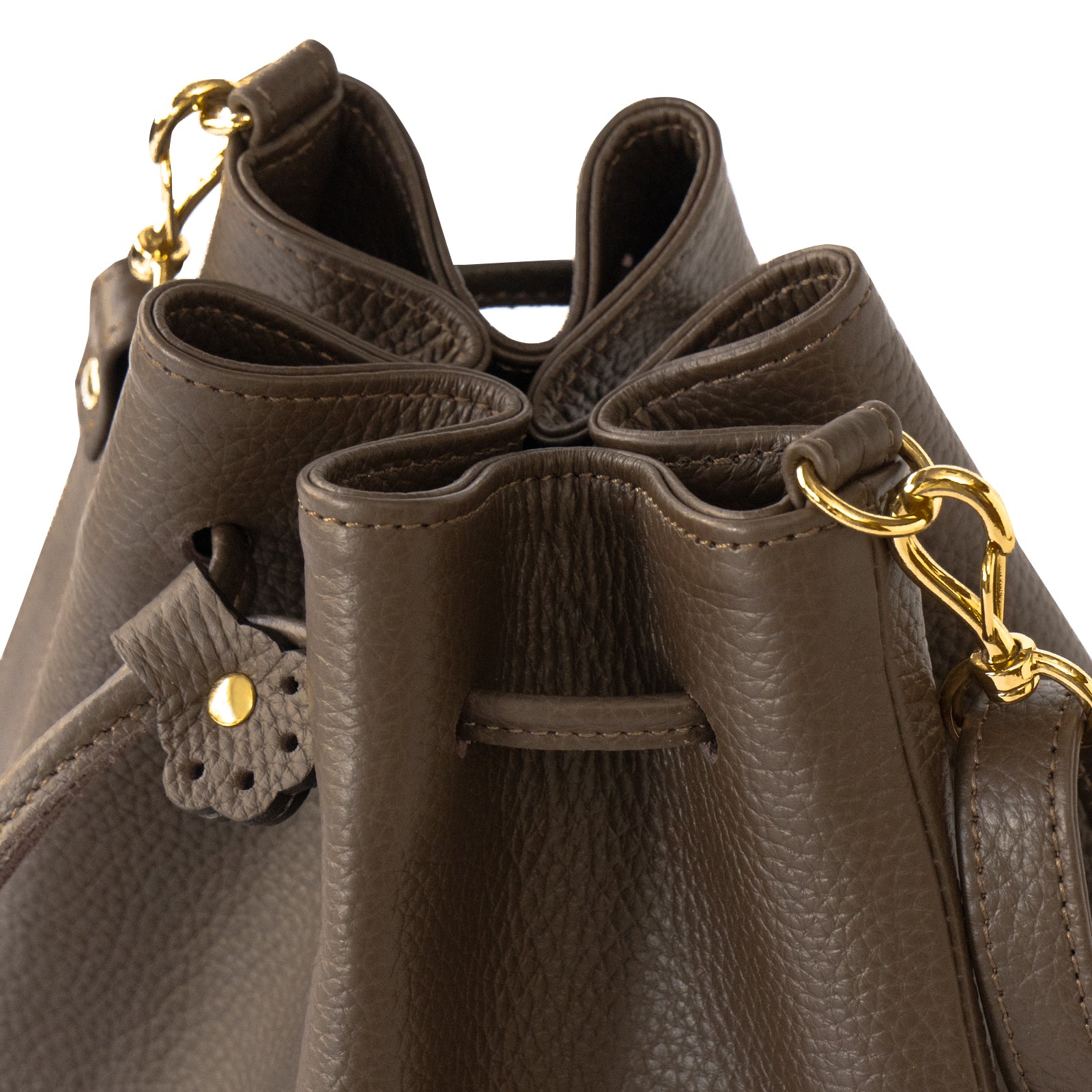 巾着ショルダーバッグ PAW キュイール・マッシュ / チョコ