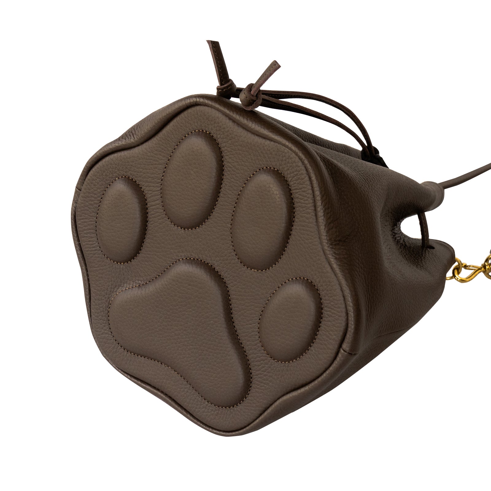 巾着ショルダーバッグ PAW キュイール・マッシュ / チョコ