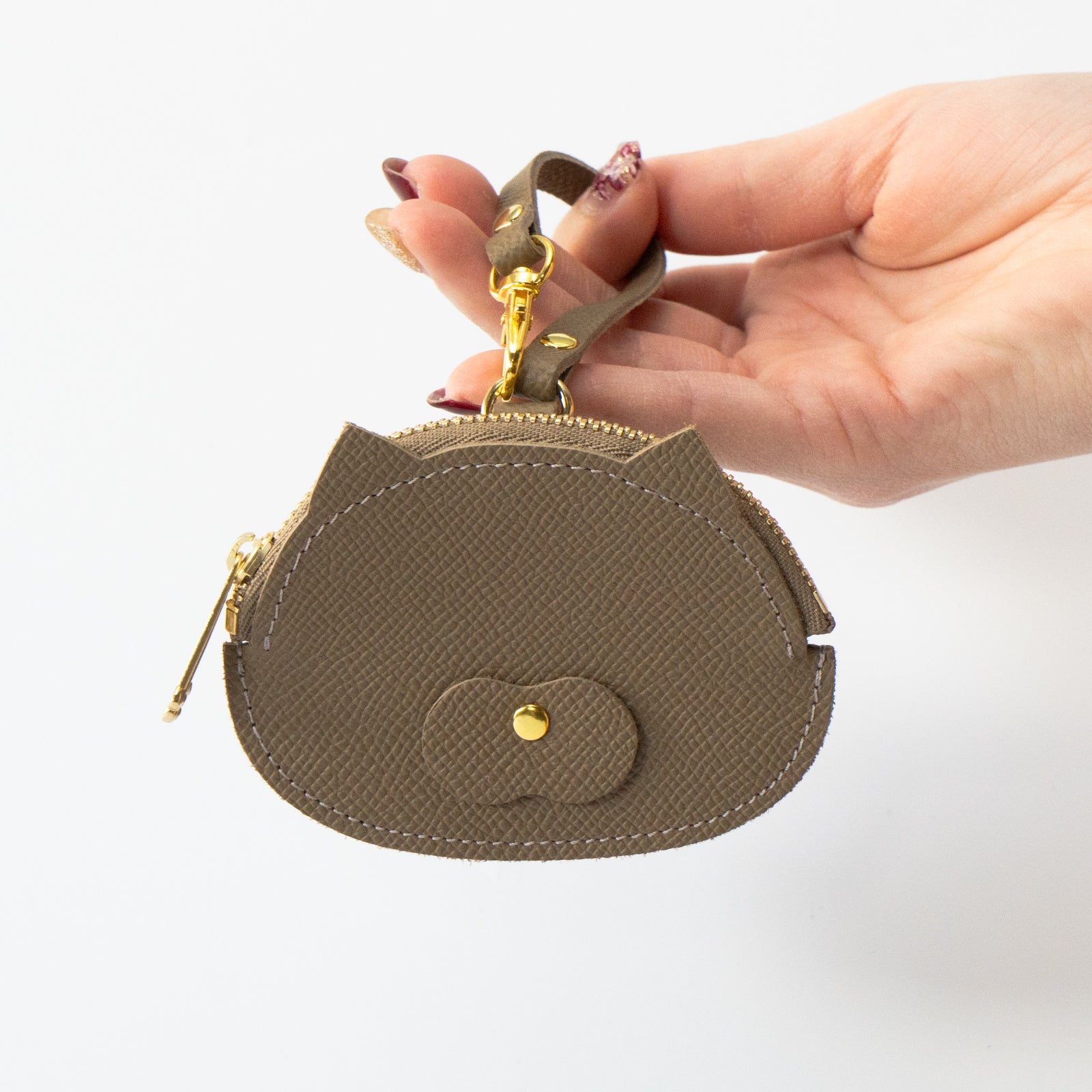 Nyan Face Coin Purse - Veau Epsom / Étoupe