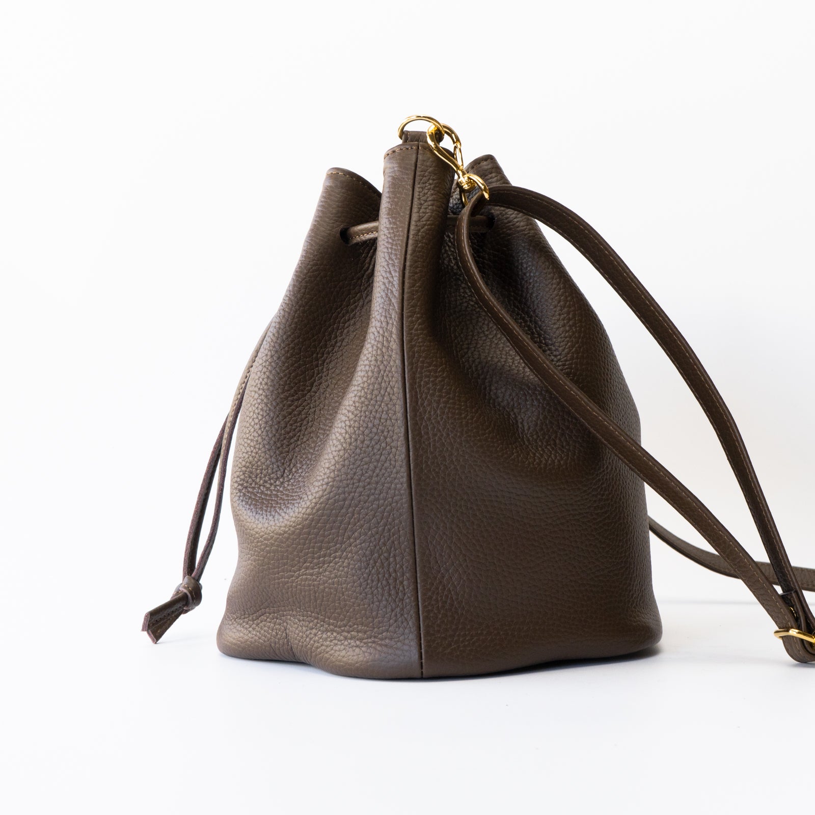 巾着ショルダーバッグ PAW キュイール・マッシュ / チョコ