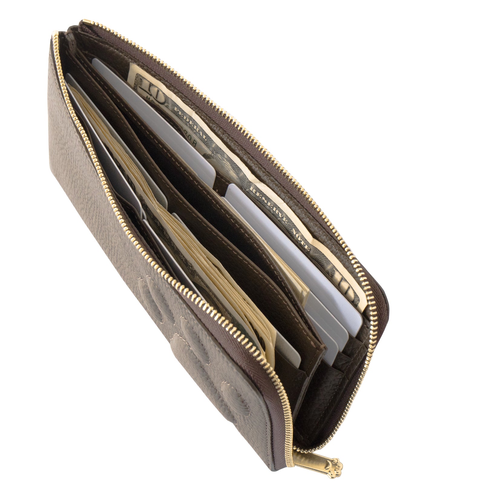 PAW L字ファスナー長財布 キュイール・マッシュ / チョコ