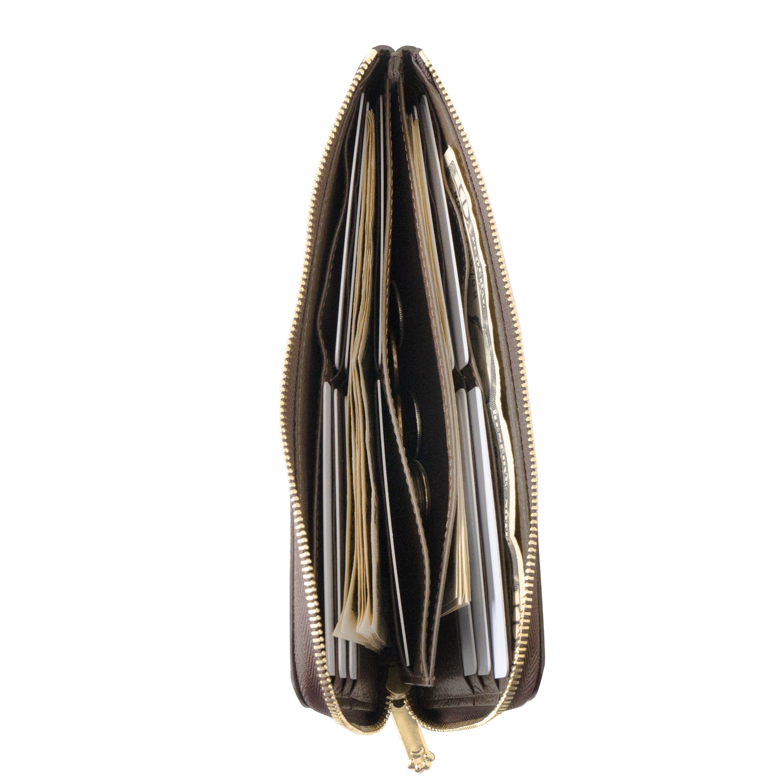 PAW L字ファスナー長財布 キュイール・マッシュ / チョコ