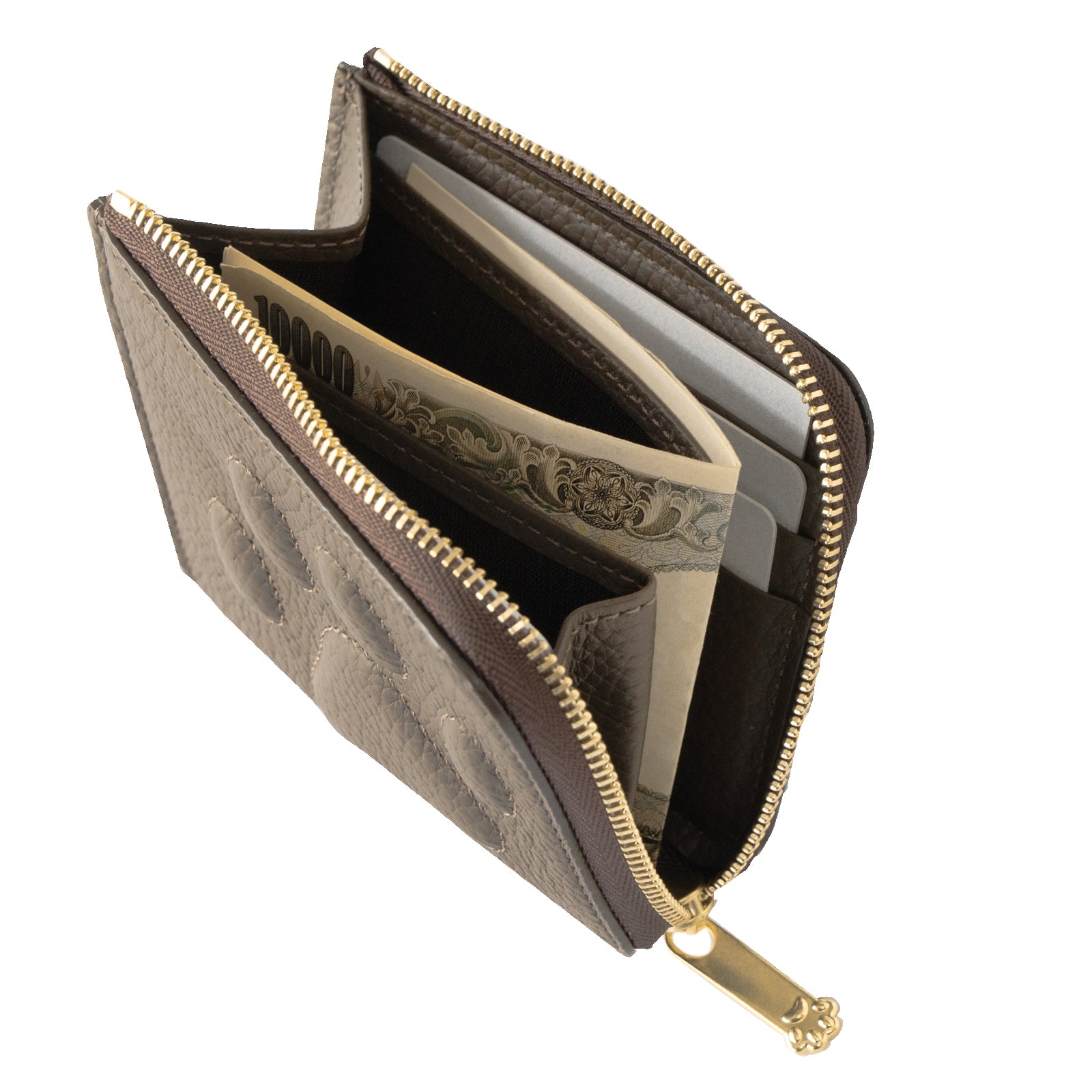 PAW L字ファスナーミニ財布 キュイール・マッシュ / チョコ