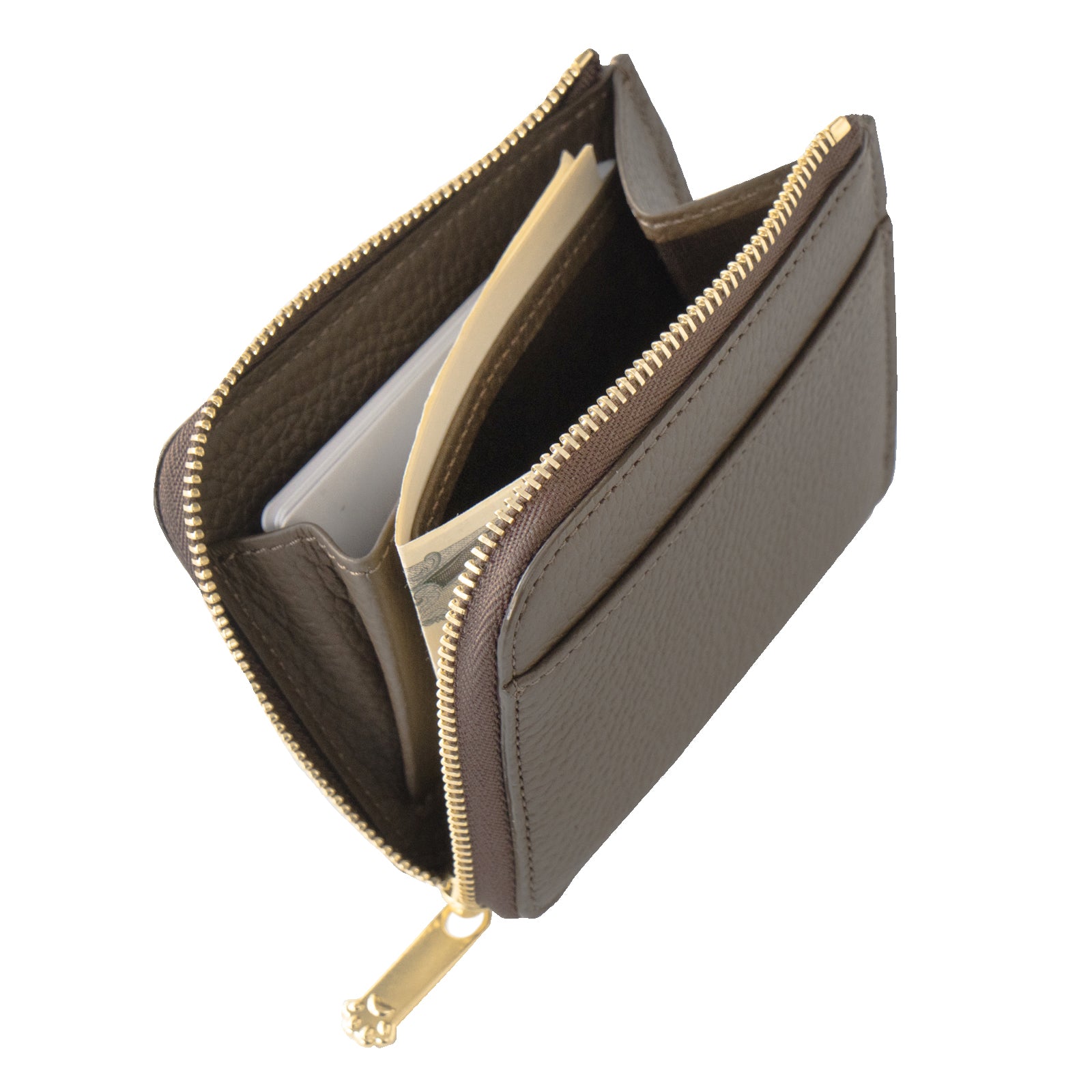 PAW L字ファスナーミニ財布 キュイール・マッシュ / チョコ