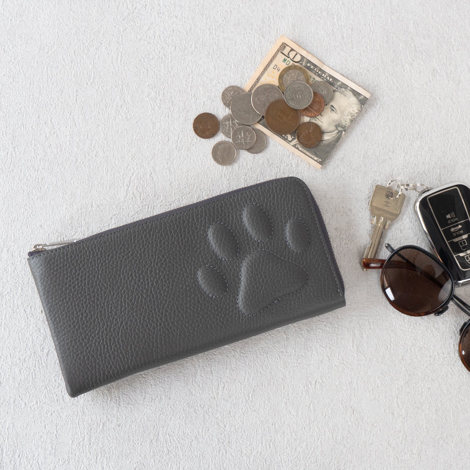 PAW L字ファスナー長財布 キュイール・マッシュ / グラファイト