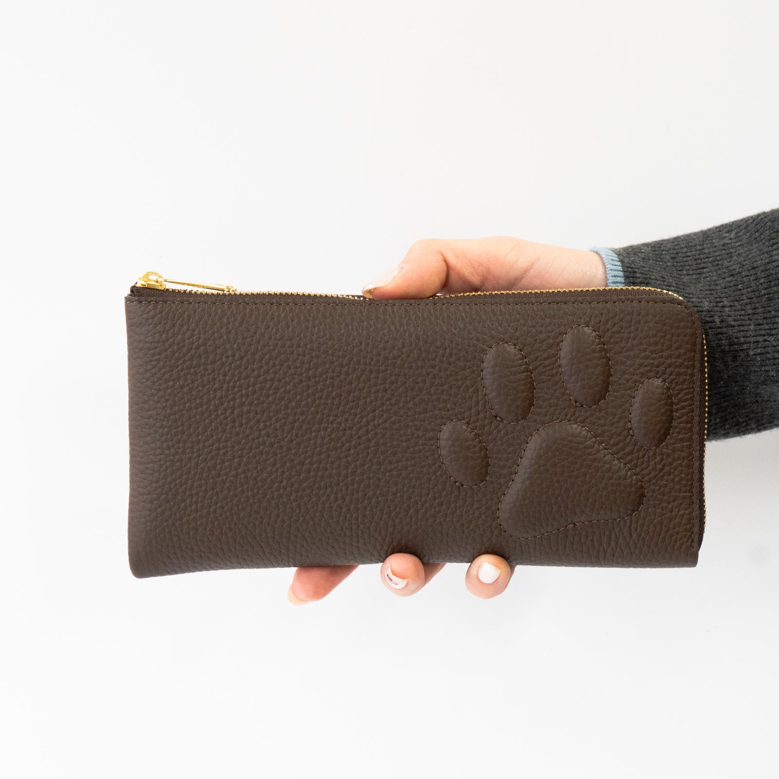 PAW L字ファスナー長財布 キュイール・マッシュ / チョコ