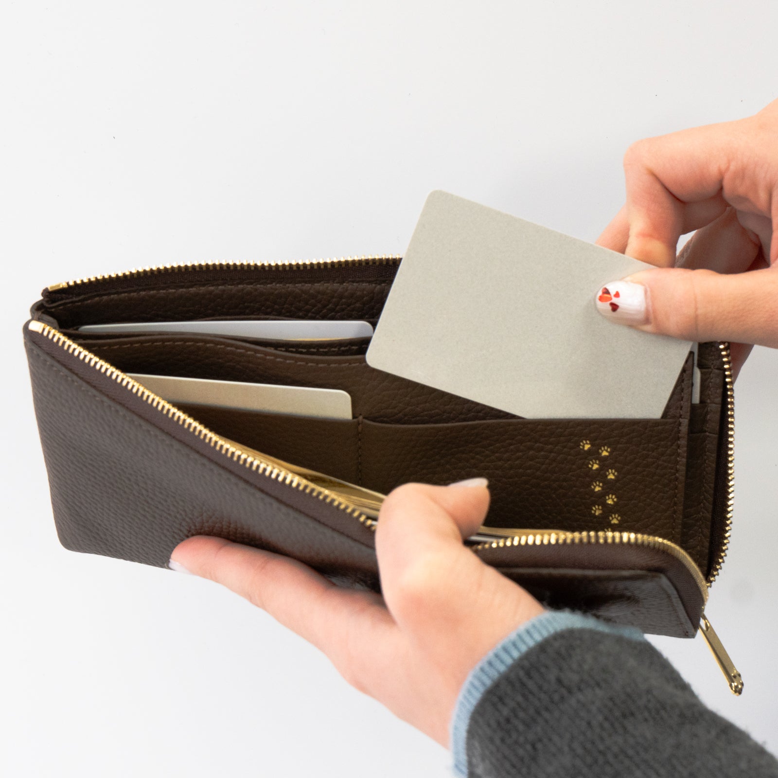 PAW L字ファスナー長財布 キュイール・マッシュ / チョコ