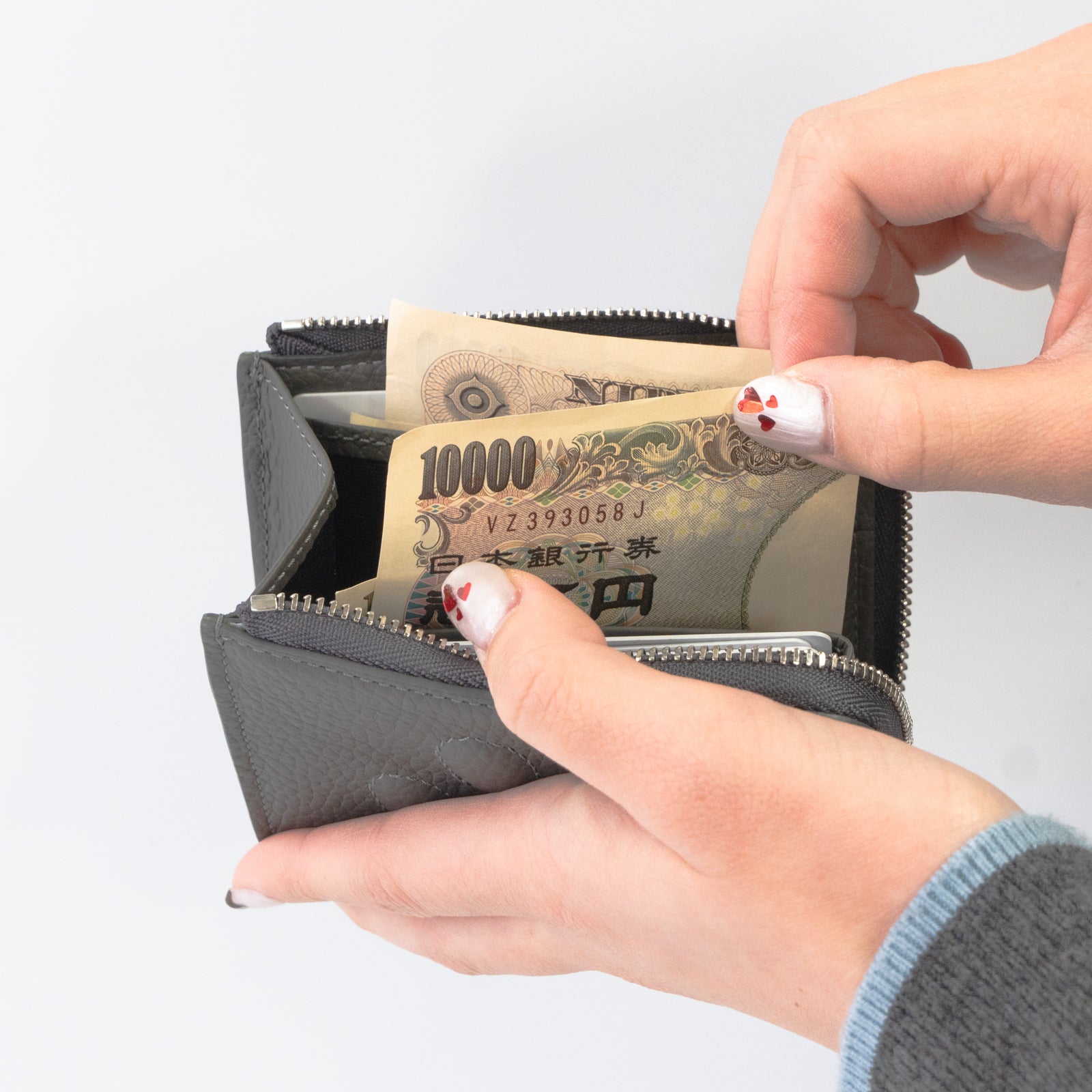 PAW L字ファスナーミニ財布 キュイール・マッシュ / グラファイト