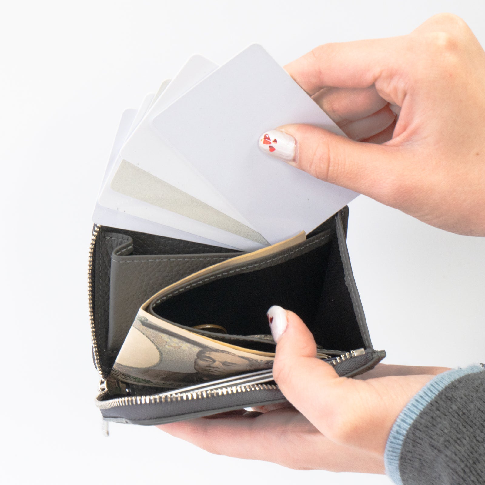 PAW L字ファスナーミニ財布 キュイール・マッシュ / グラファイト