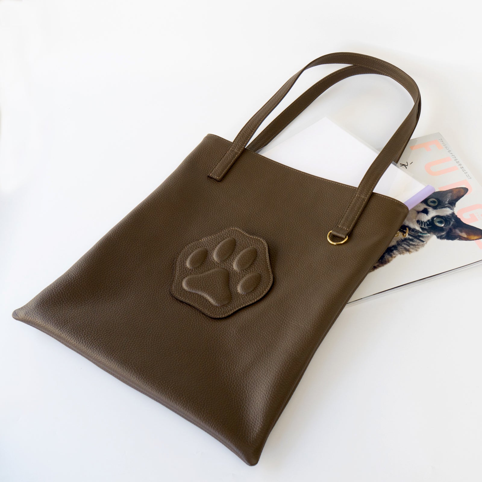 A4 Tote Bag PAW Cuir Mache / Chocolate