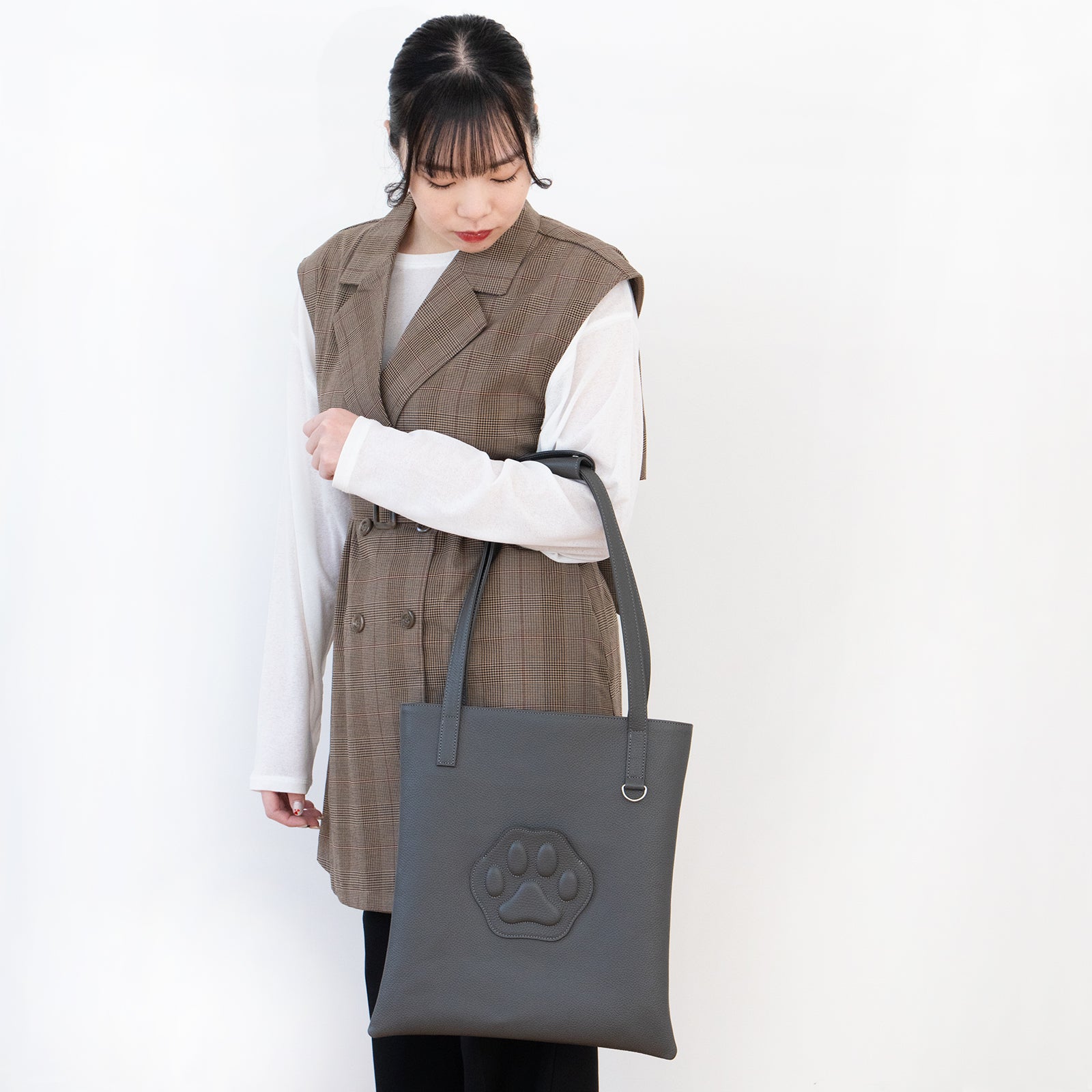 A4 Tote Bag PAW Cuir Mache / Graphite