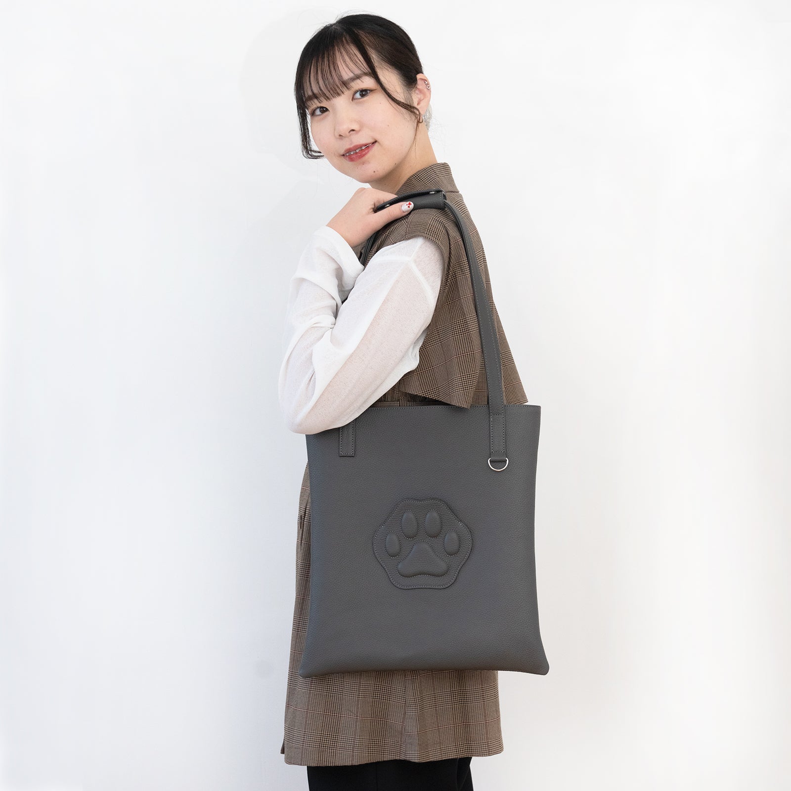 A4 Tote Bag PAW Cuir Mache / Graphite