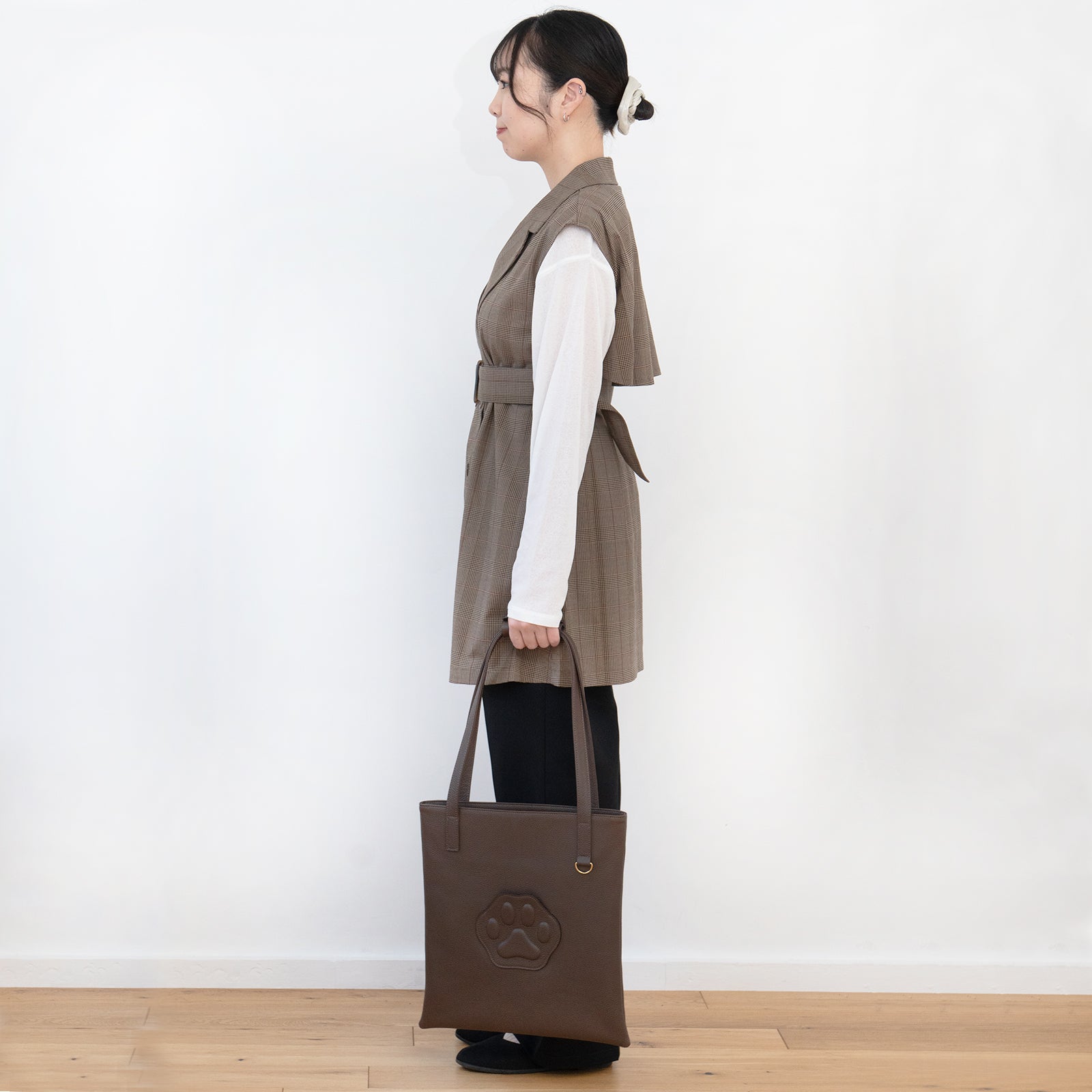 A4 Tote Bag PAW Cuir Mache / Chocolate