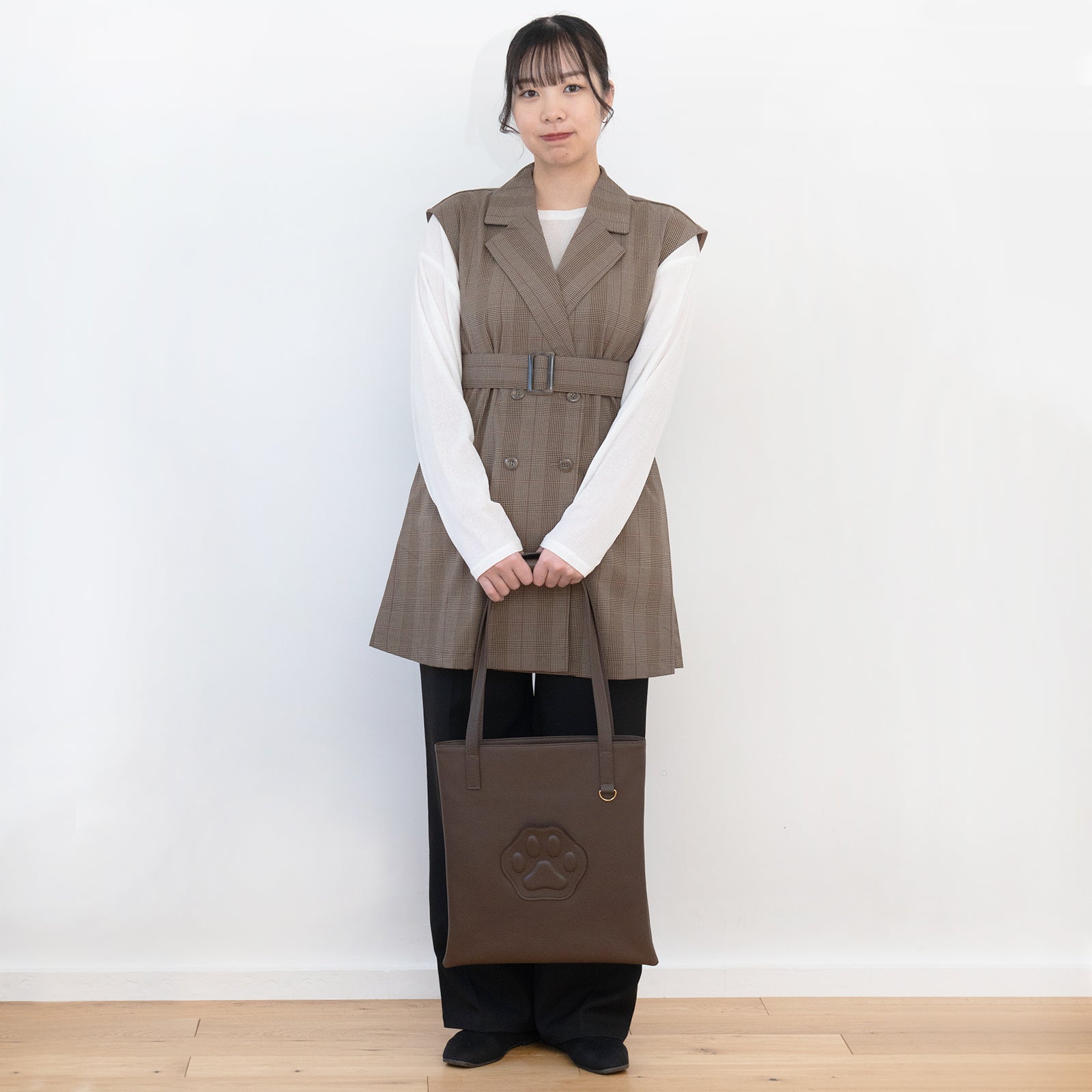 A4 Tote Bag PAW Cuir Mache / Chocolate