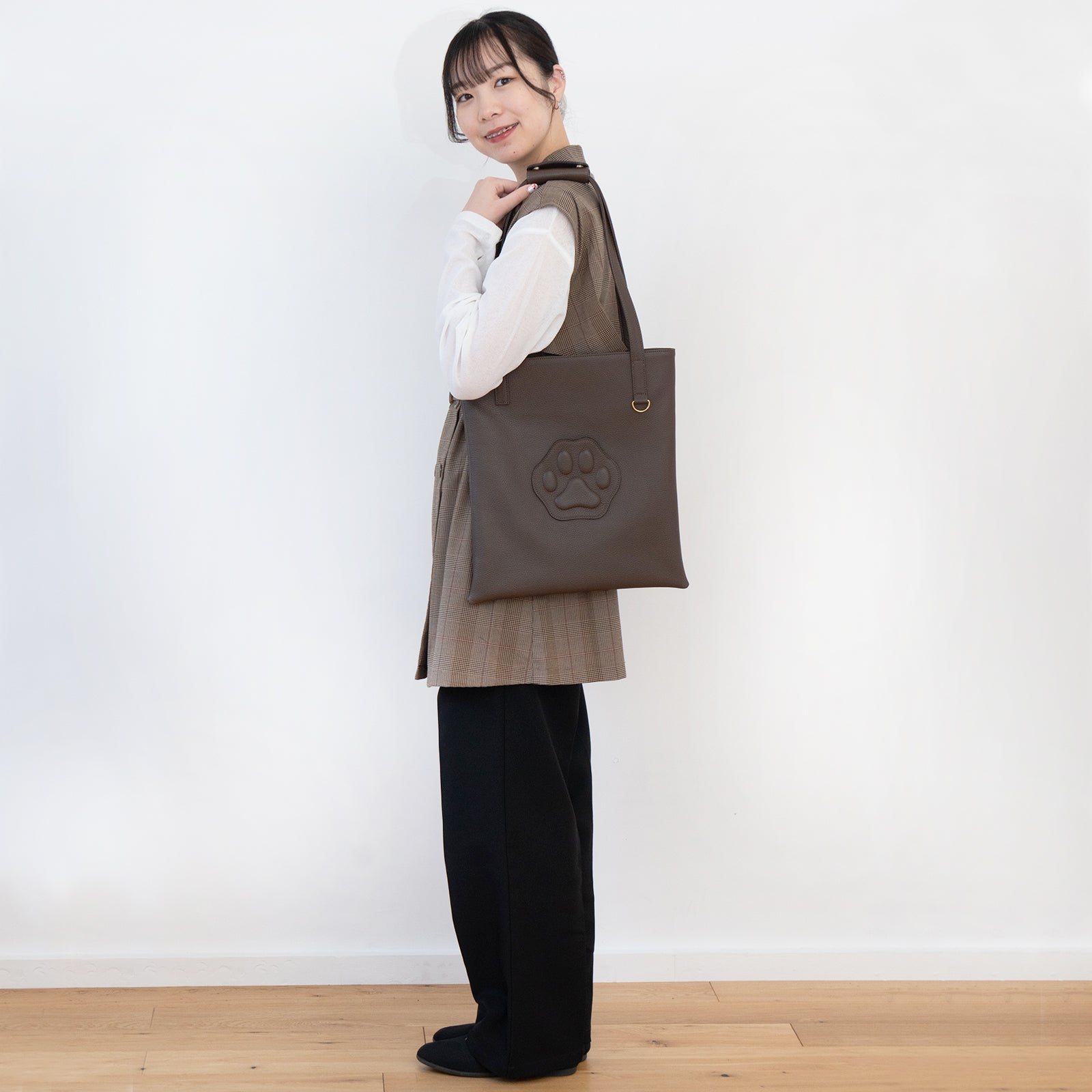 A4 Tote Bag PAW Cuir Mache / Chocolate