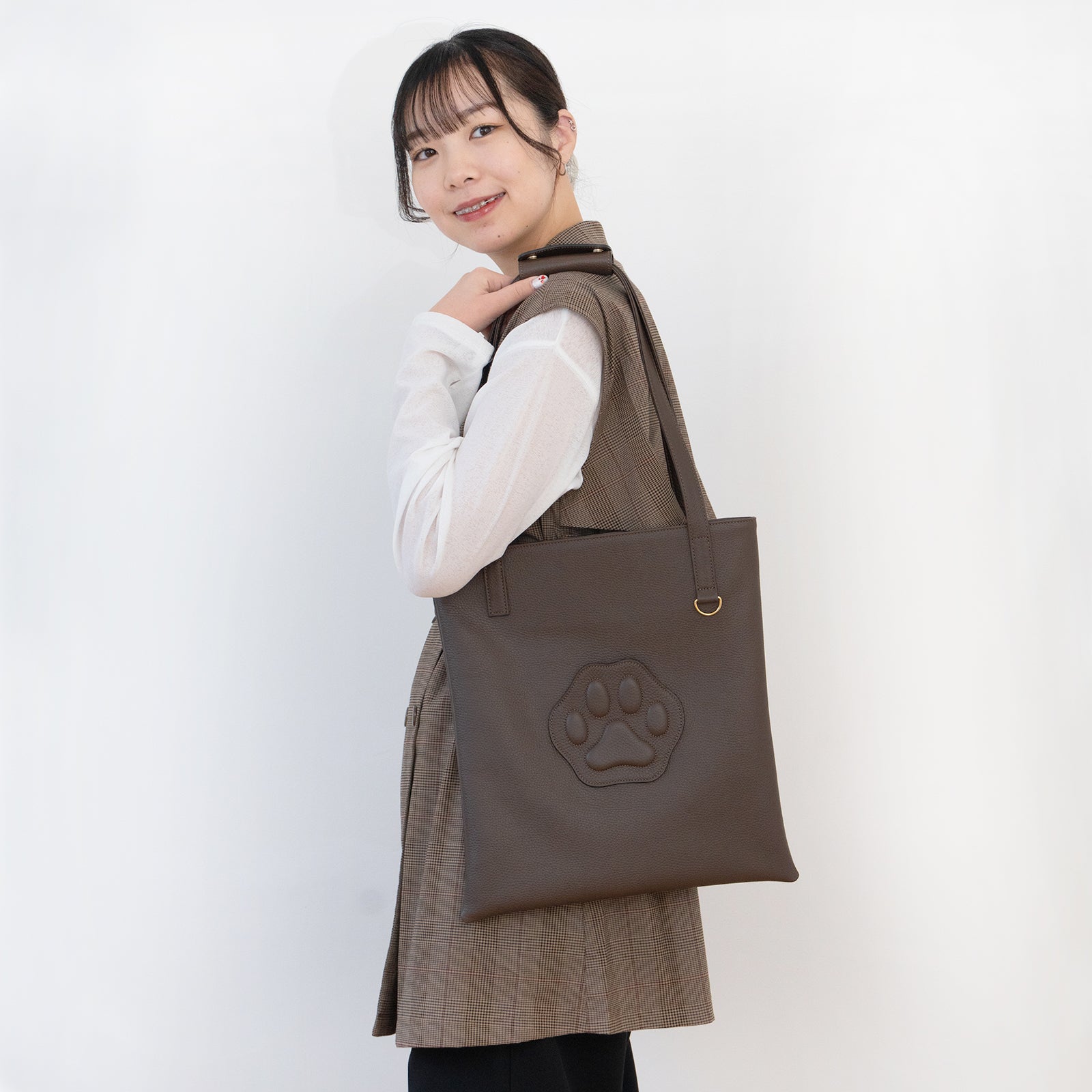 A4 Tote Bag PAW Cuir Mache / Chocolate