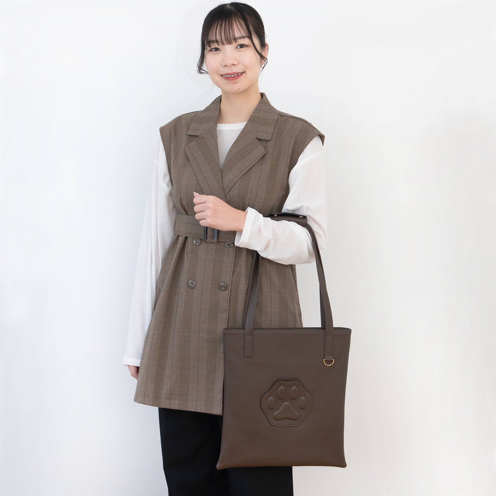 A4 Tote Bag PAW Cuir Mache / Chocolate