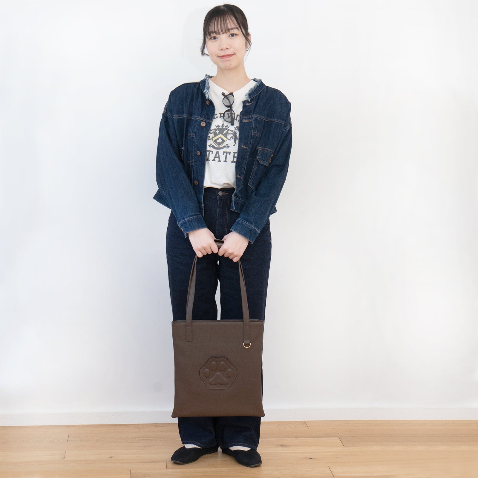 A4トートバッグ PAW キュイール・マッシュ / チョコ