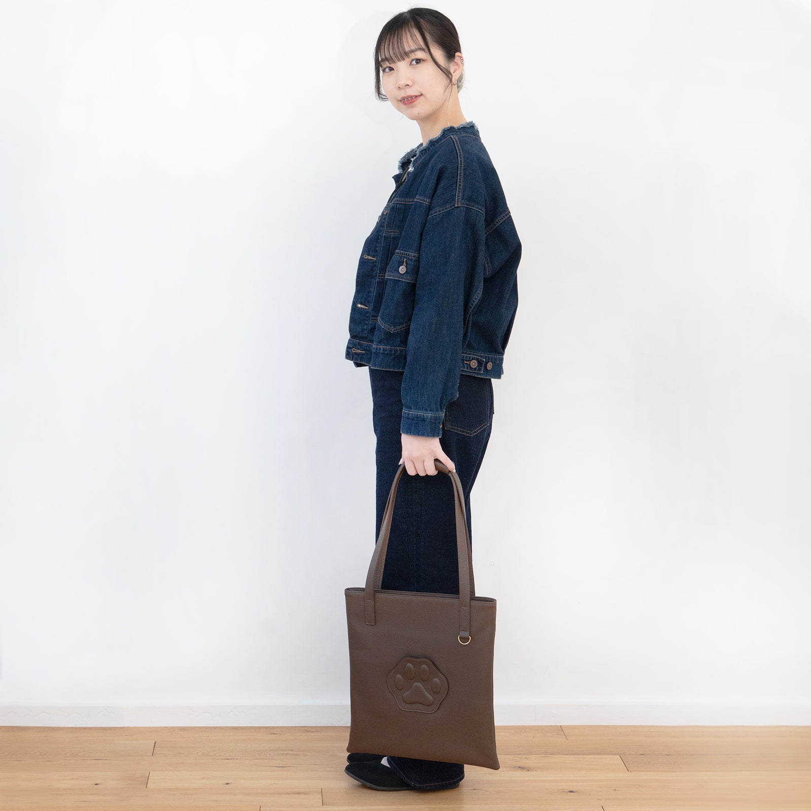 A4 Tote Bag PAW Cuir Mache / Chocolate