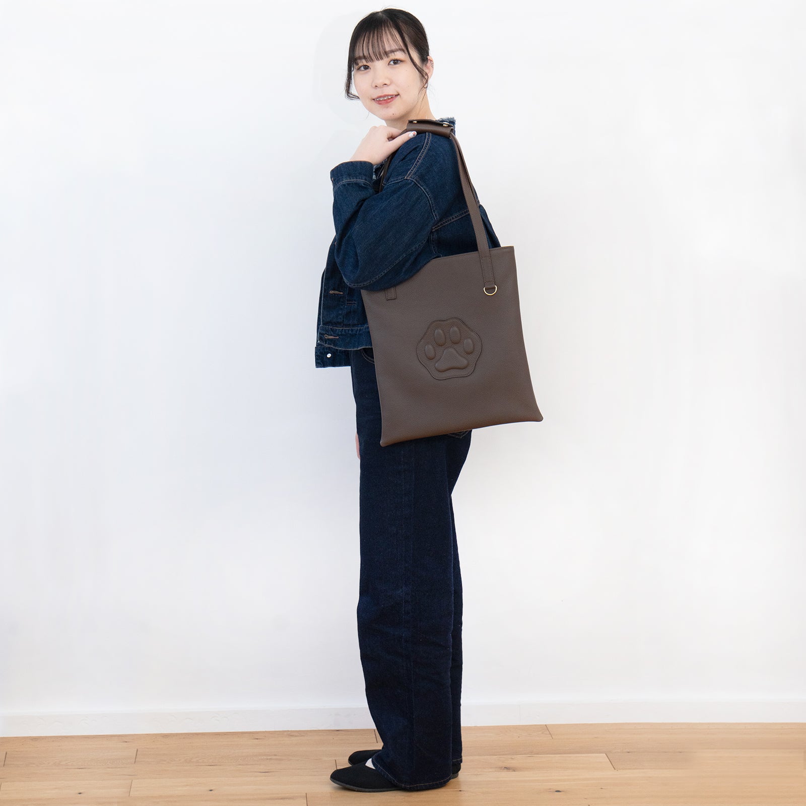 A4 Tote Bag PAW Cuir Mache / Chocolate