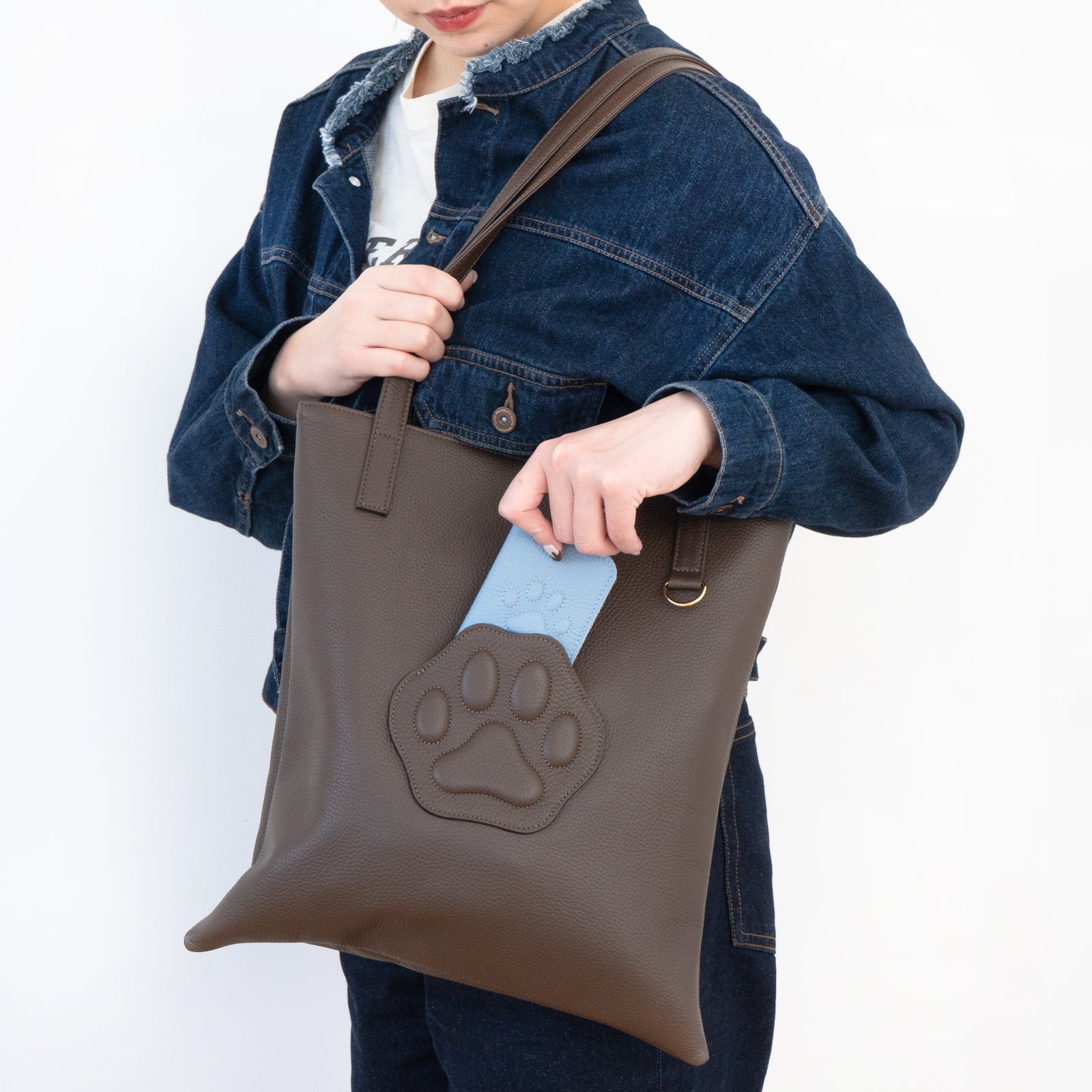 A4 Tote Bag PAW Cuir Mache / Chocolate