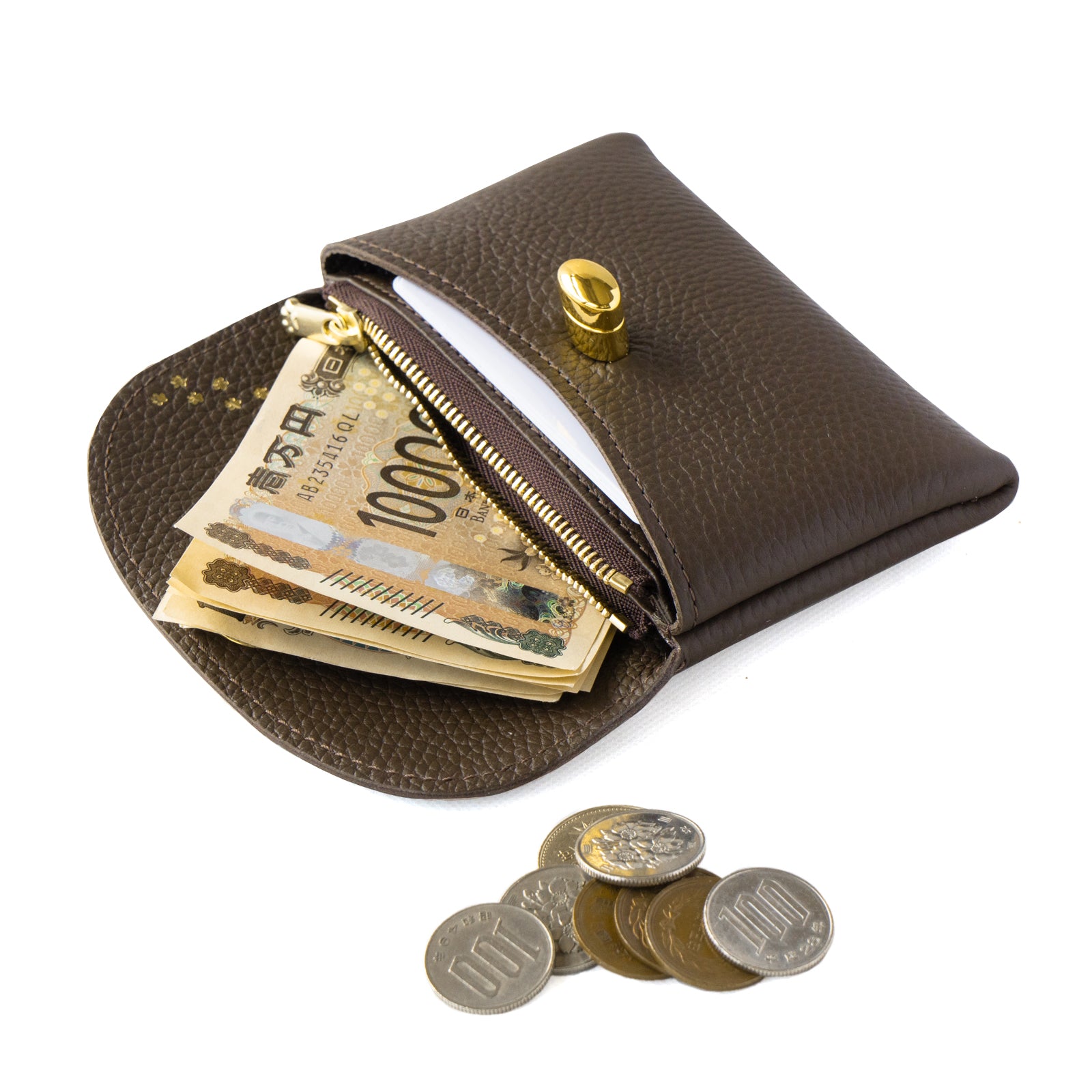 Flap Wallet Frunya Medium Cuir Mache / Chocolate