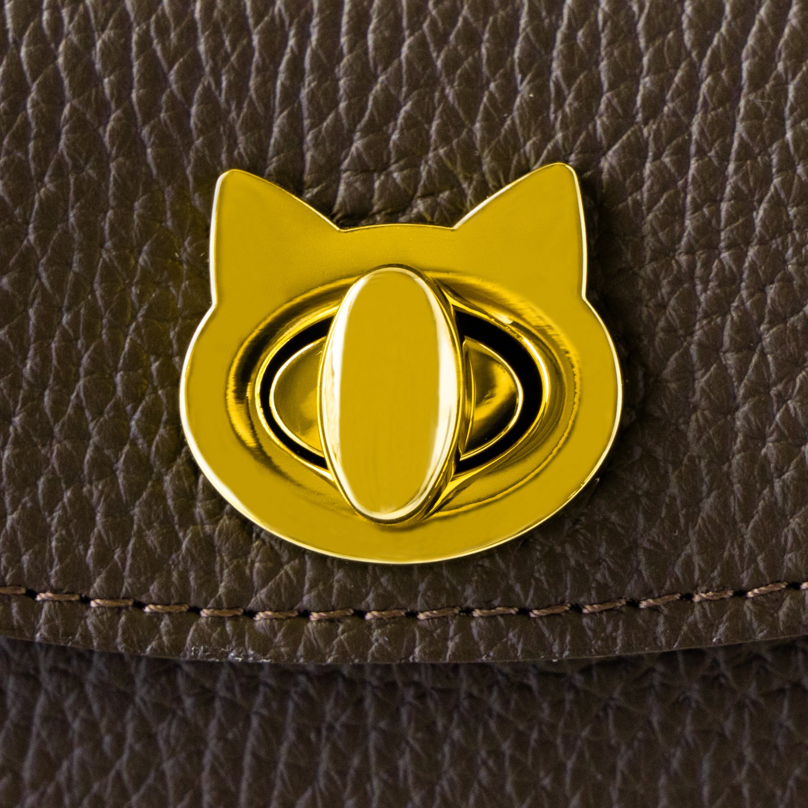 シェルポーチ CAT キュイール・マッシュ  /  チョコ