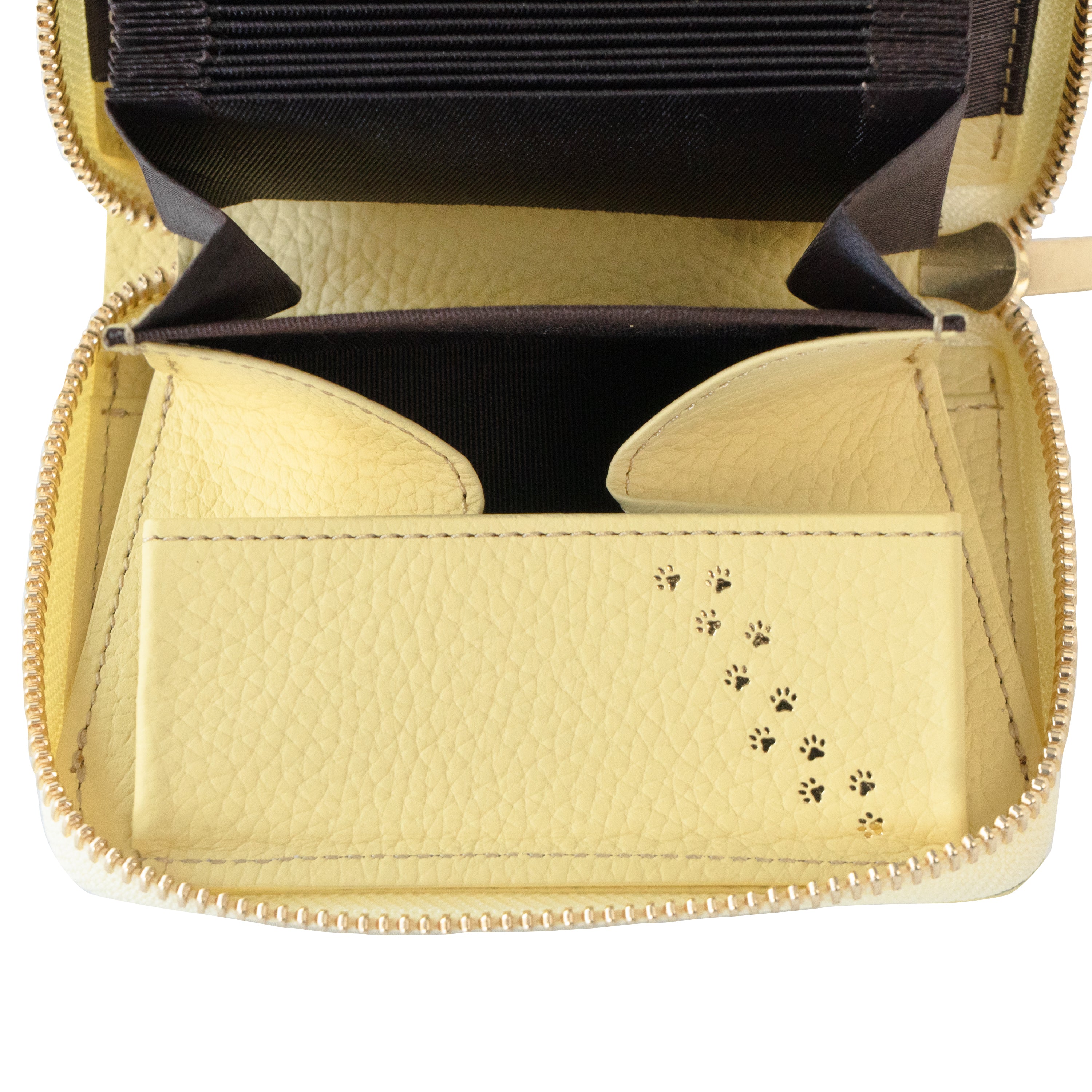 PAWラウンドファスナーミドル財布 キュイール・マッシュ / ジョーヌプッサン