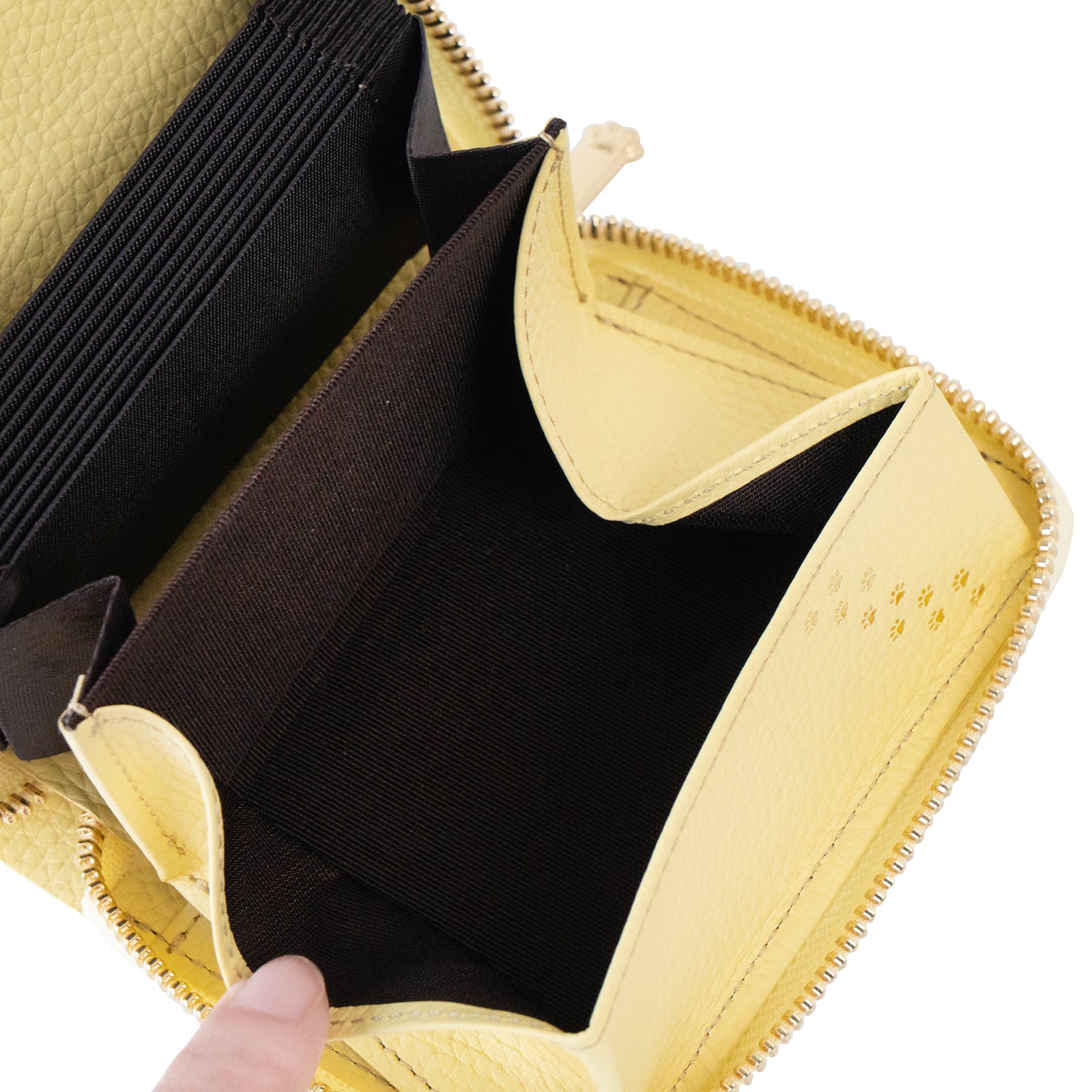 PAWラウンドファスナーミドル財布 キュイール・マッシュ / ジョーヌプッサン