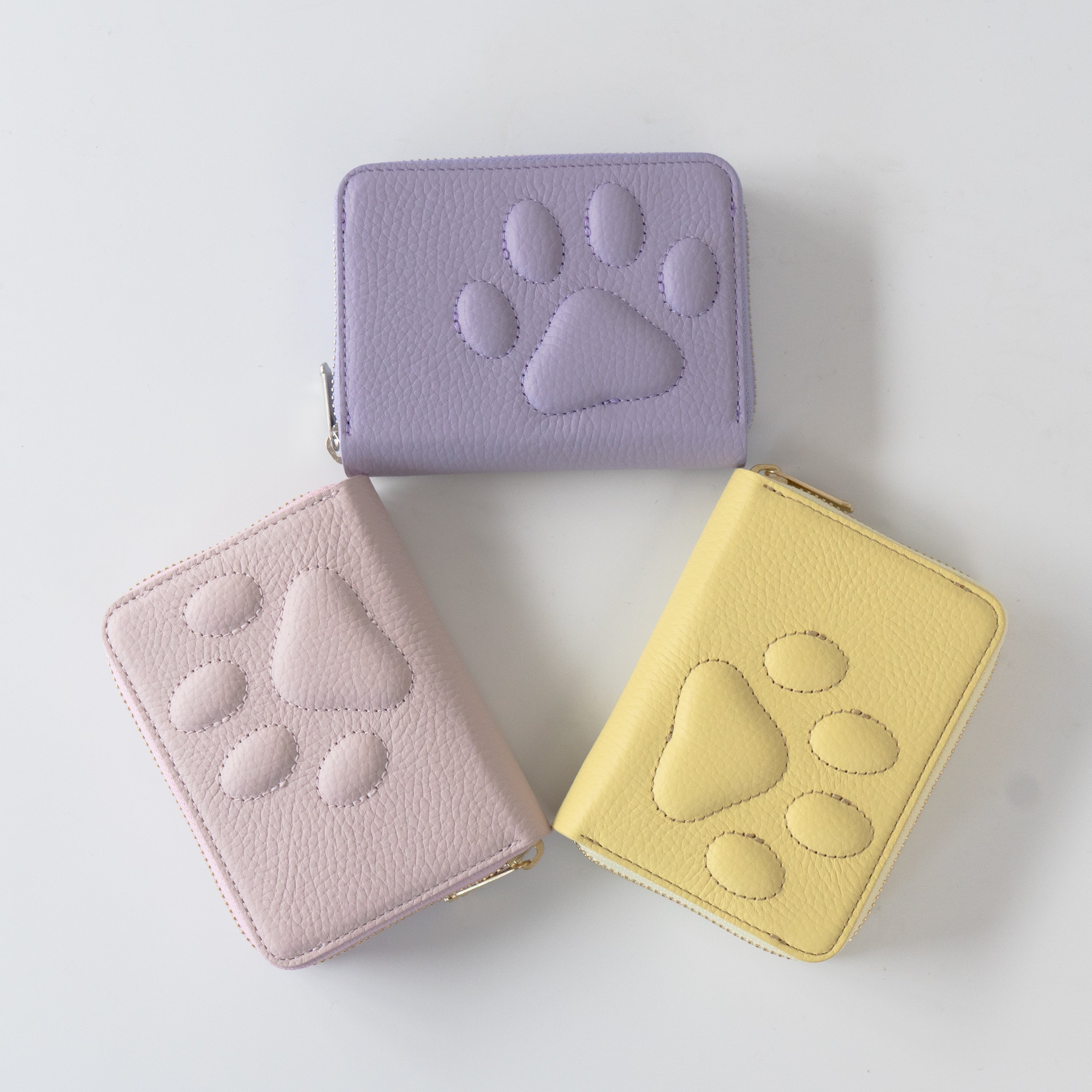 PAWラウンドファスナーミドル財布 キュイール・マッシュ / ラベンダー