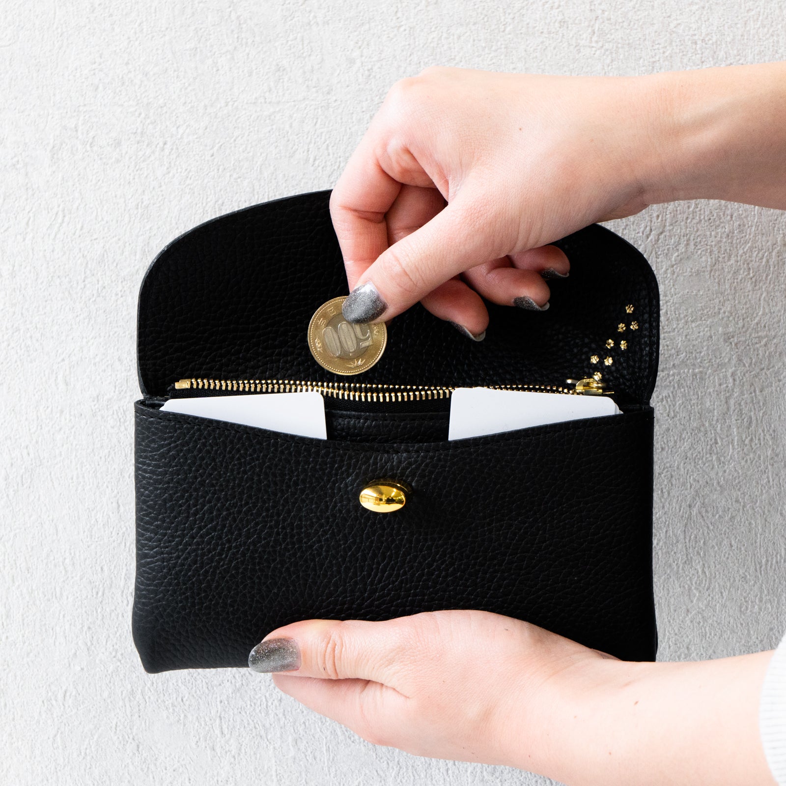 Flap Wallet Furnya Long Cuir Mash / Black