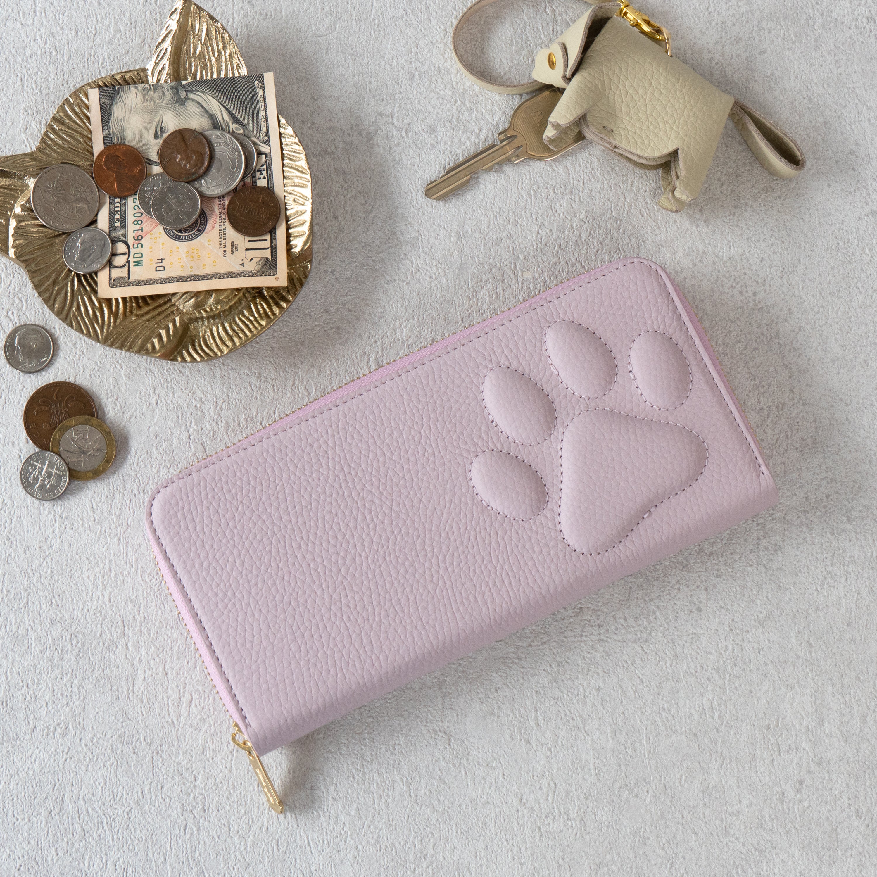 PAWラウンドファスナー長財布 キュイール・マッシュ / モーヴシルヴェスティン