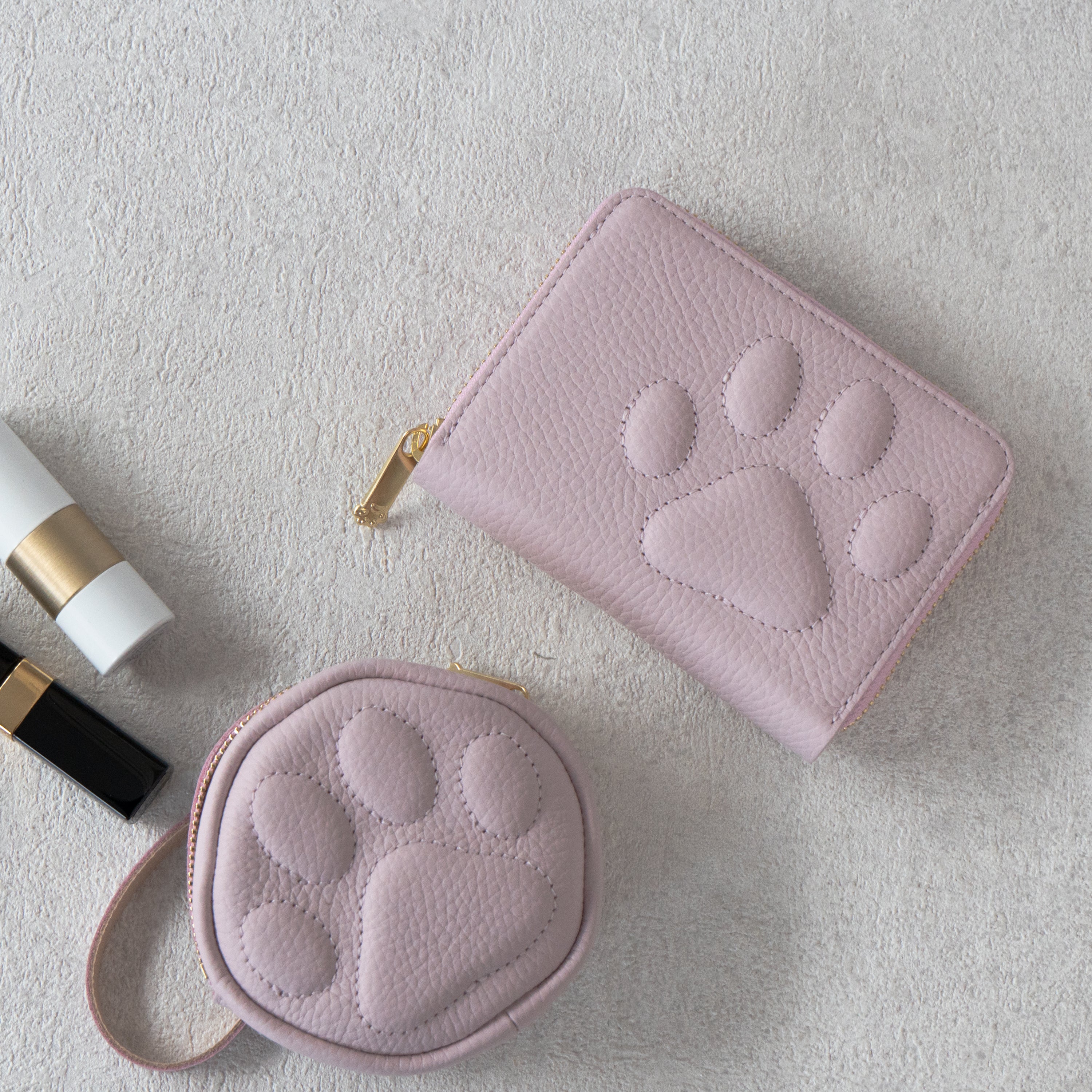 PAWラウンドファスナーミドル財布 キュイール・マッシュ / モーヴシルヴェスティン