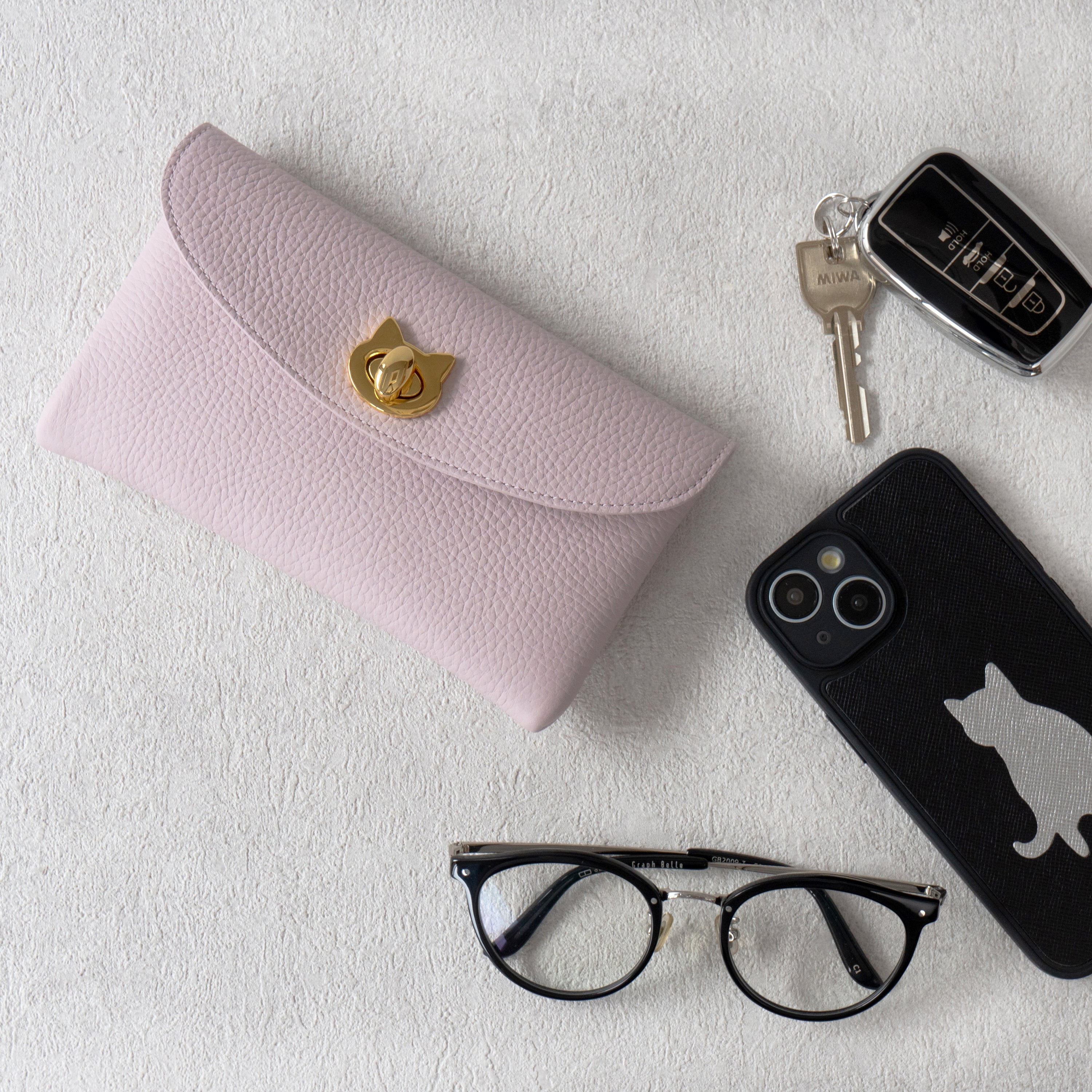 フラップウォレット・フルーニャ ロング キュイール・マッシュ / モーヴシルヴェスティン