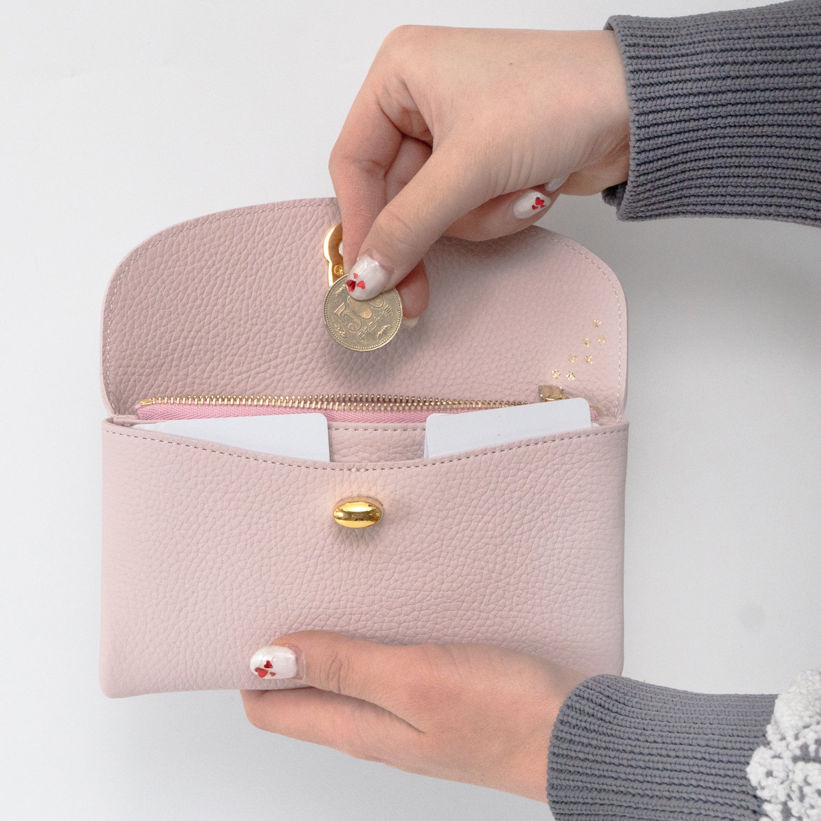 フラップウォレット・フルーニャ ロング キュイール・マッシュ / モーヴシルヴェスティン