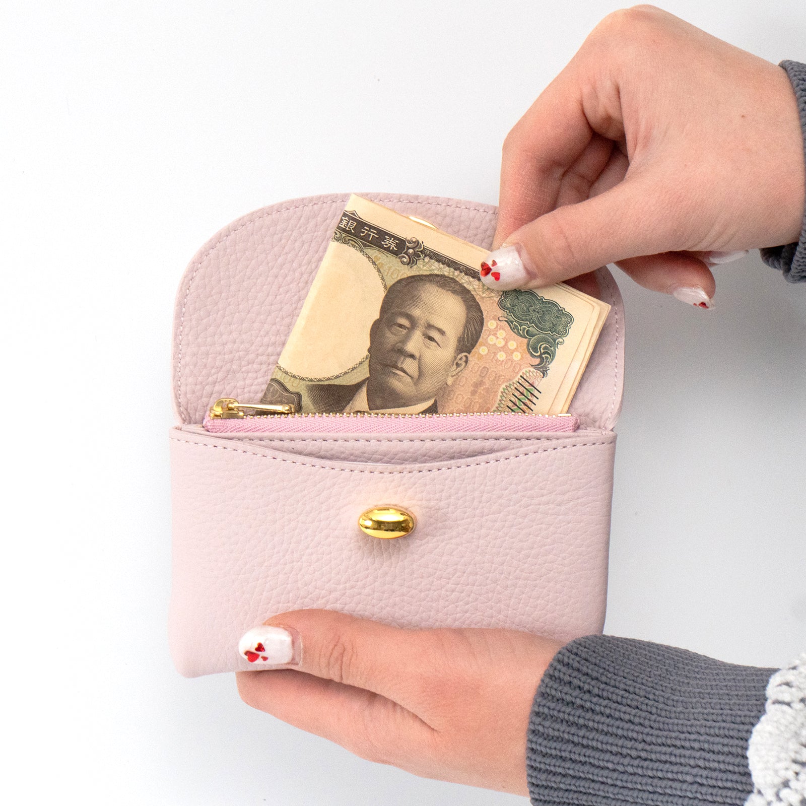 フラップウォレット・フルーニャ ミディアム キュイール・マッシュ / モーヴシルヴェスティン