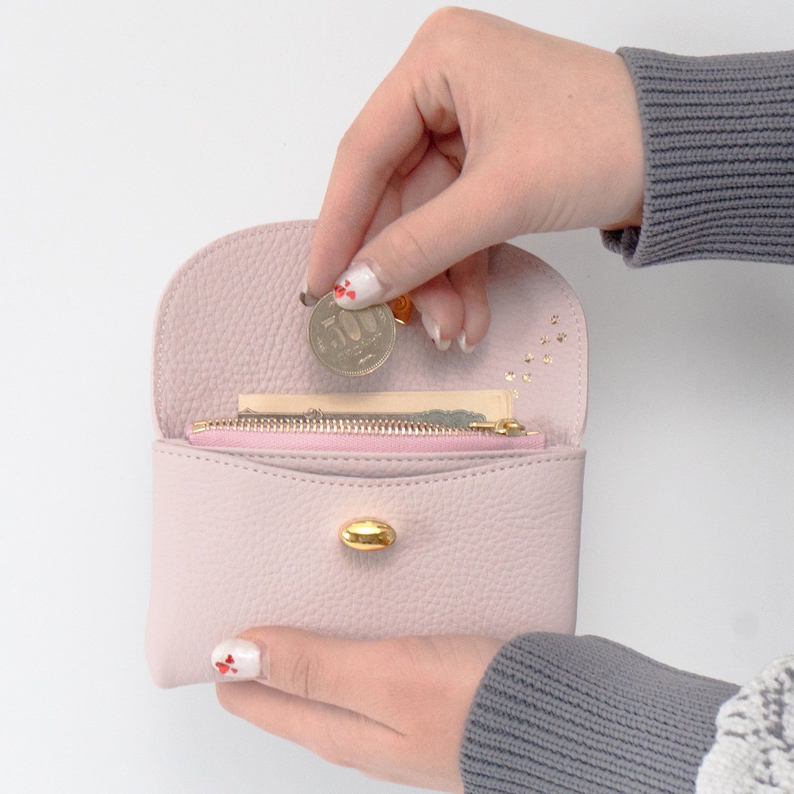 フラップウォレット・フルーニャ ミディアム キュイール・マッシュ / モーヴシルヴェスティン