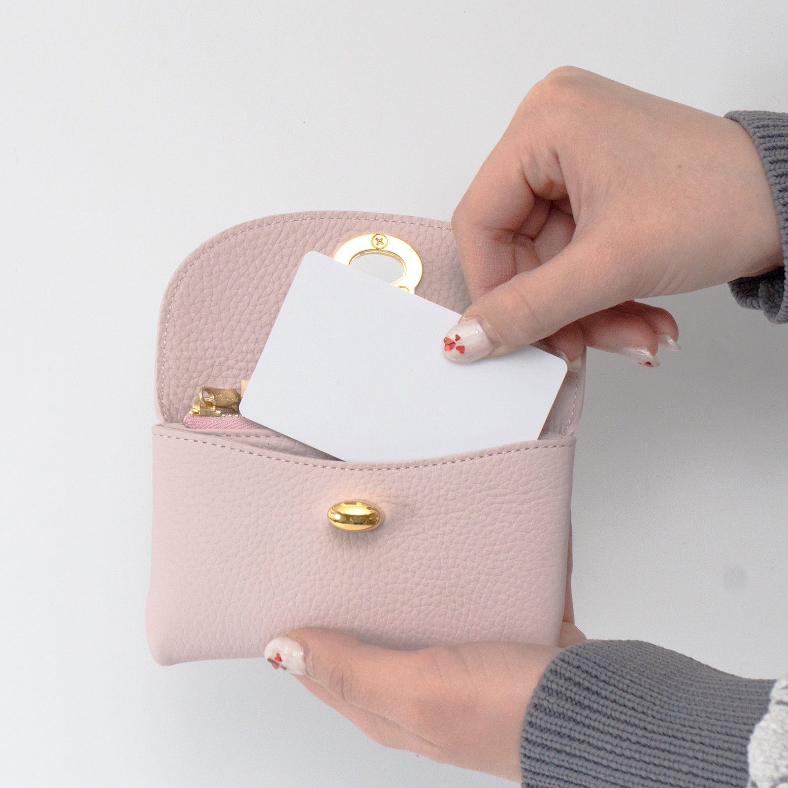 フラップウォレット・フルーニャ ミディアム キュイール・マッシュ / モーヴシルヴェスティン