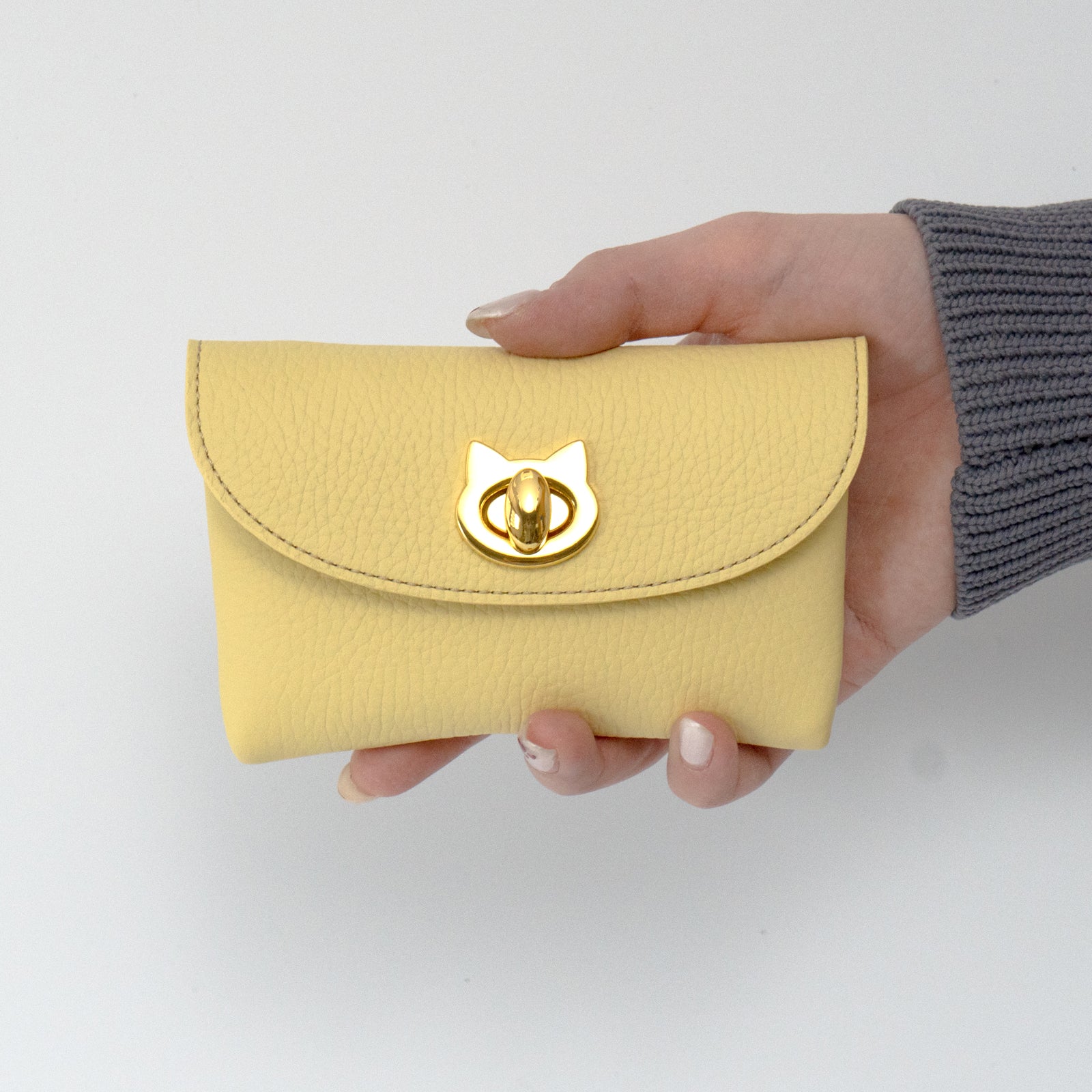 Flap Wallet - Frounya Medium Sakura Neko Charm SET / Jaune Poussin