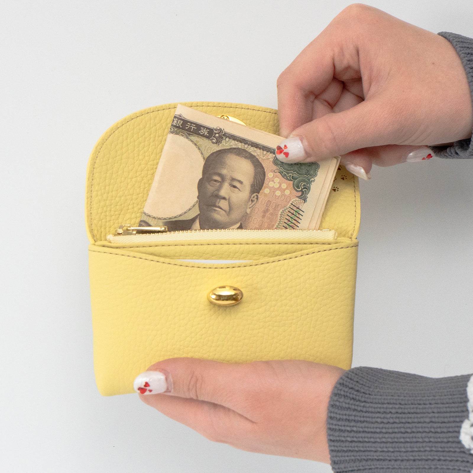 Flap Wallet - Frounya Medium Sakura Neko Charm SET / Jaune Poussin