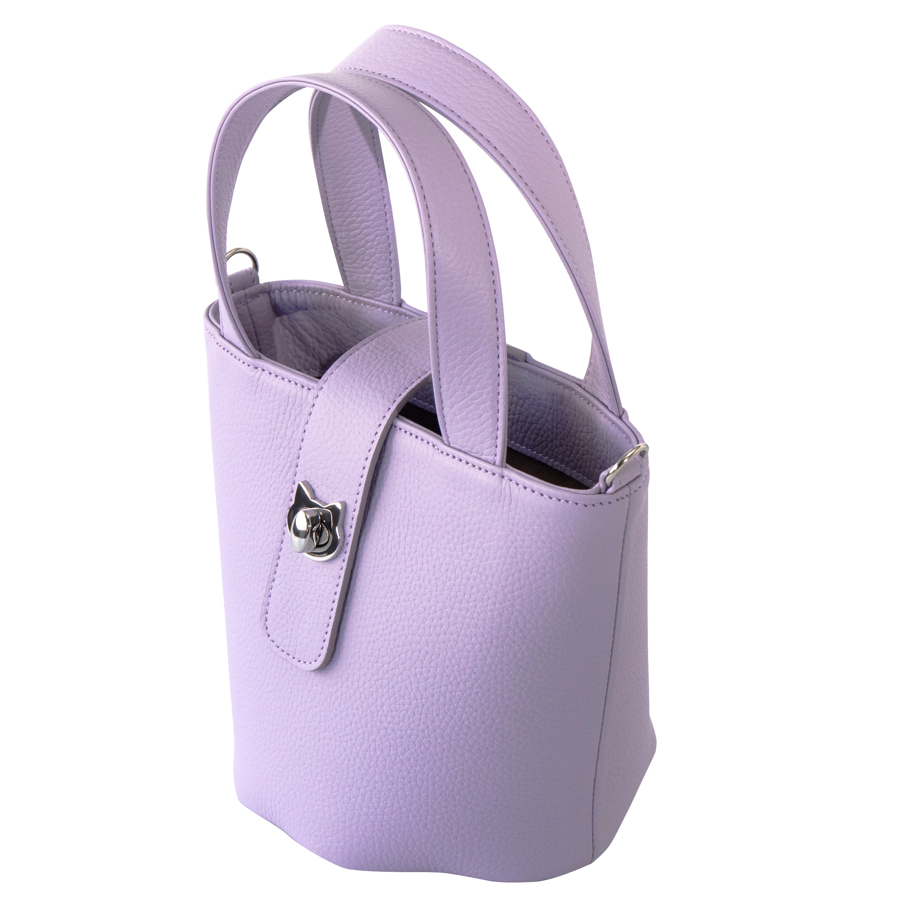 【3/20(金)20:00~ 数量限定】【さくらねこの日特別SET】チェーンショルダー付きミニバッグ・PAW (パウ) さくらねこチャームSET / ラベンダー