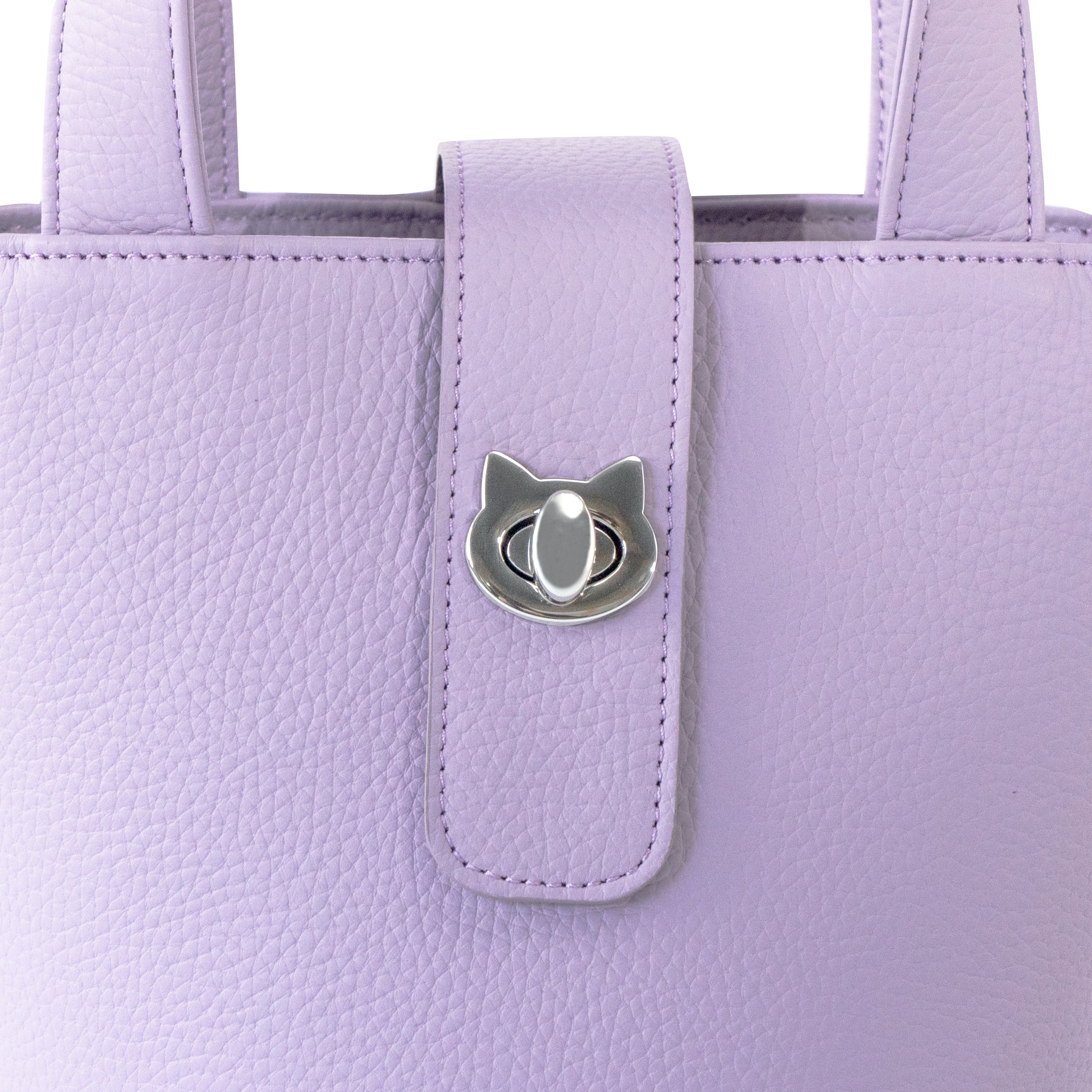 【3/20(金)20:00~ 数量限定】【さくらねこの日特別SET】チェーンショルダー付きミニバッグ・PAW (パウ) さくらねこチャームSET / ラベンダー