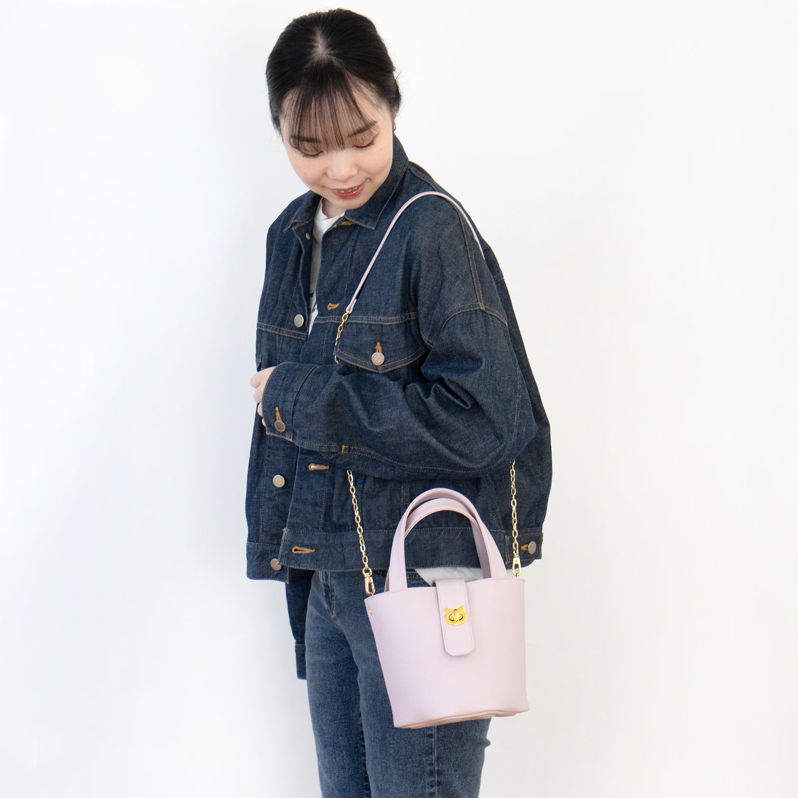 【3/20(金)20:00~ 数量限定】【さくらねこの日特別SET】チェーンショルダー付きミニバッグ・PAW (パウ) さくらねこチャームSET / モーヴシルヴェスティン