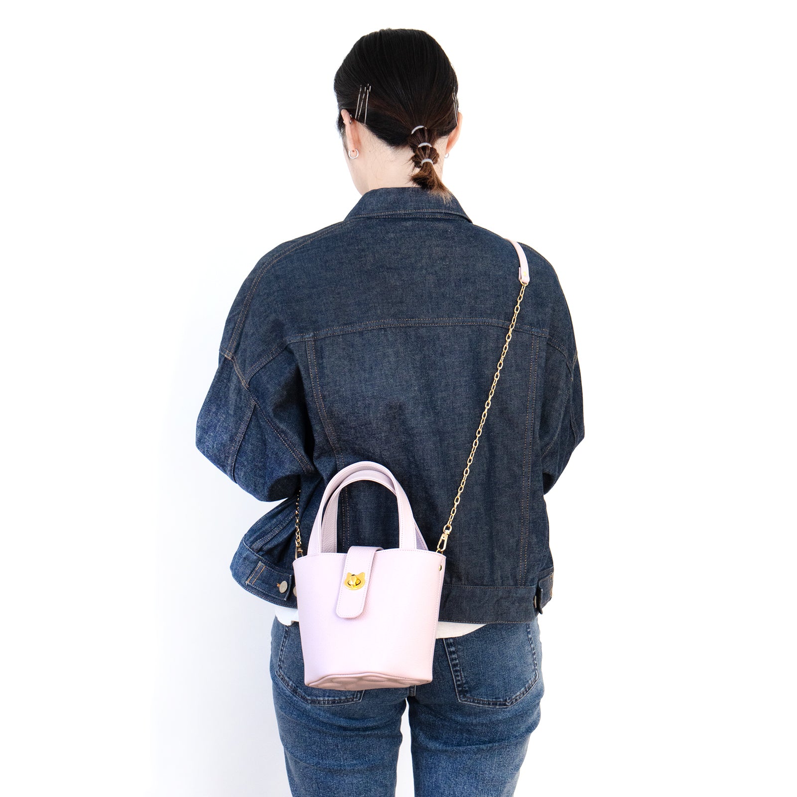 【3/20(金)20:00~ 数量限定】【さくらねこの日特別SET】チェーンショルダー付きミニバッグ・PAW (パウ) さくらねこチャームSET / モーヴシルヴェスティン