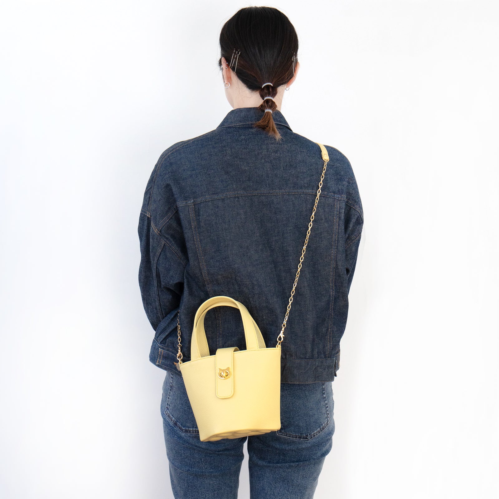 【3/20(金)20:00~ 数量限定】【さくらねこの日特別SET】 チェーンショルダー付きミニバッグ・PAW (パウ) さくらねこチャームSET / ジョーヌプッサン