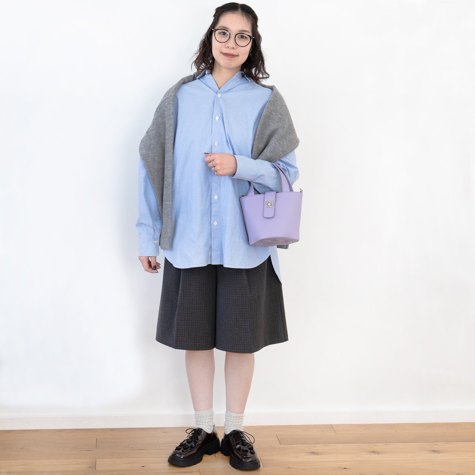 【3/20(金)20:00~ 数量限定】【さくらねこの日特別SET】チェーンショルダー付きミニバッグ・PAW (パウ) さくらねこチャームSET / ラベンダー