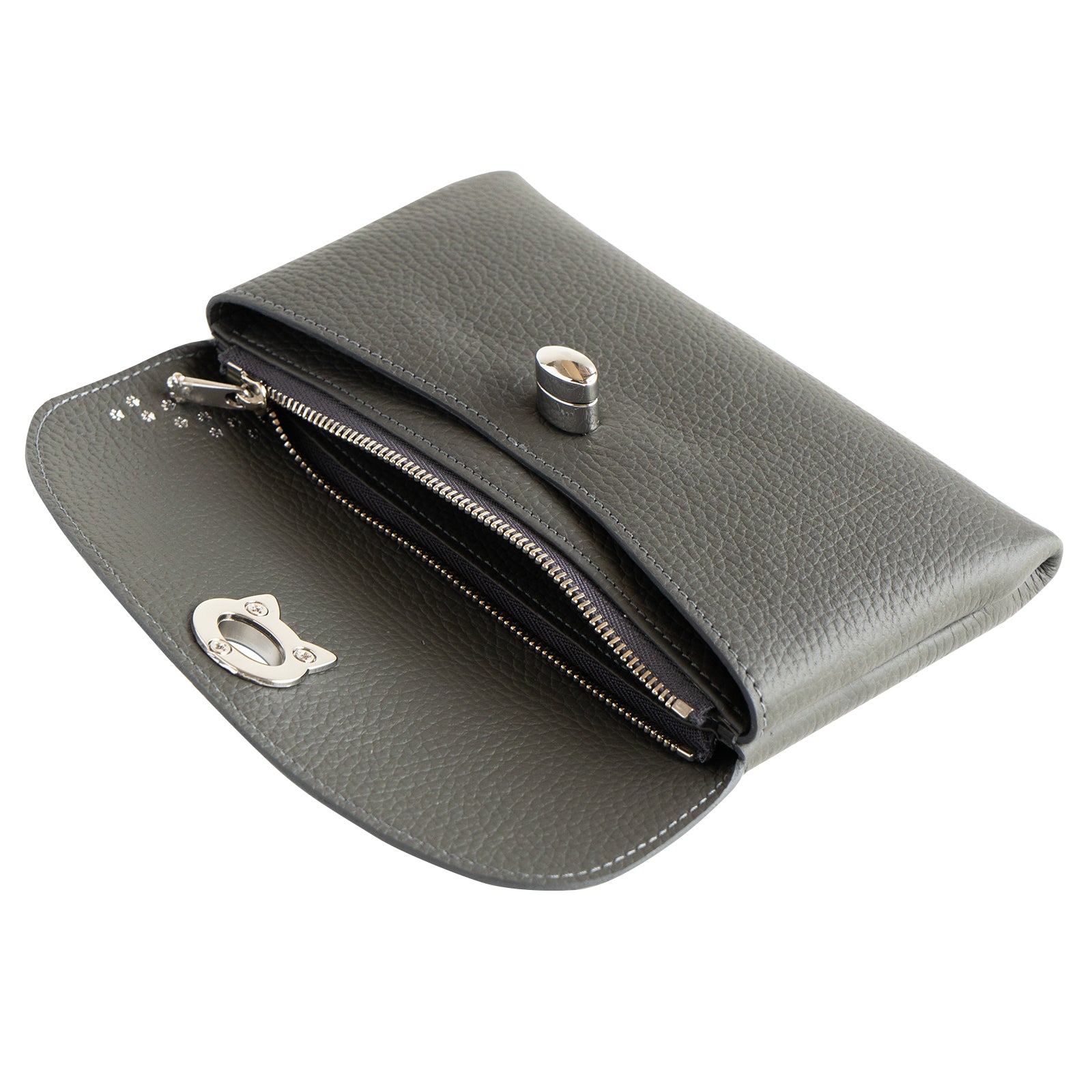 Flap Wallet Furnya Long Cuir Mache / Graphite