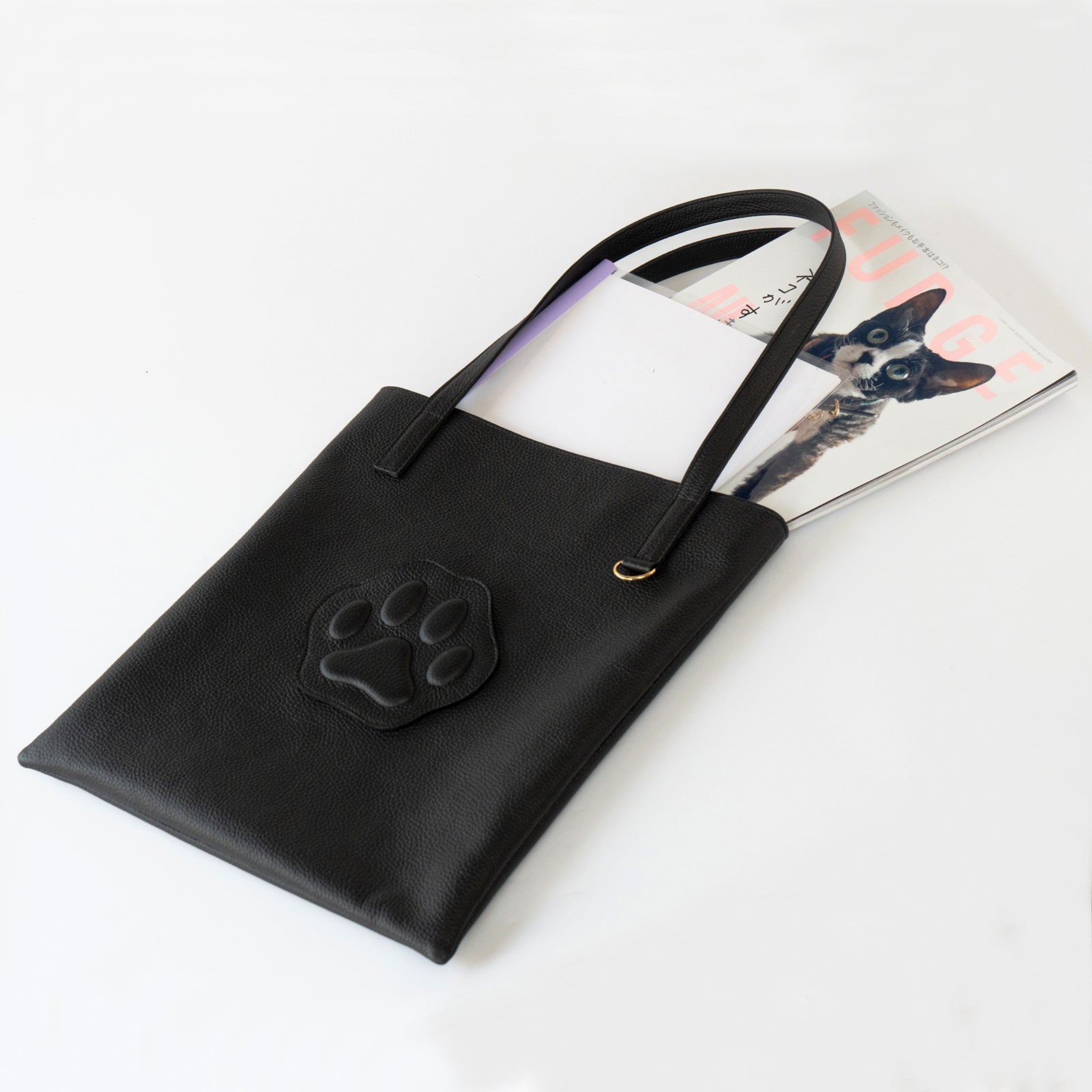 A4 Tote Bag PAW Cuir Mache / Black